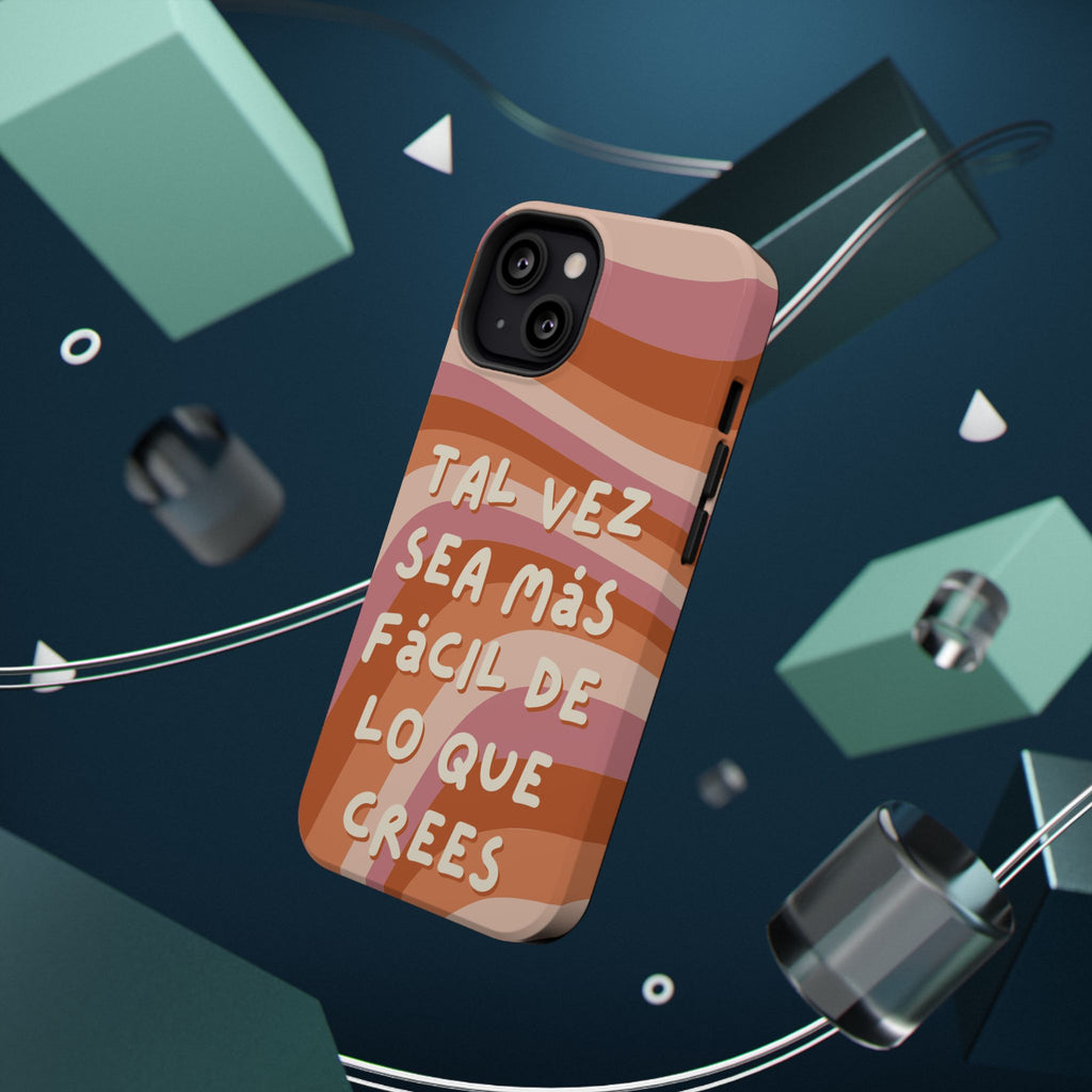 Impact-Resistant Case — "Tal vez sea más fácil de lo que crees" Retro Waves Phone Cover