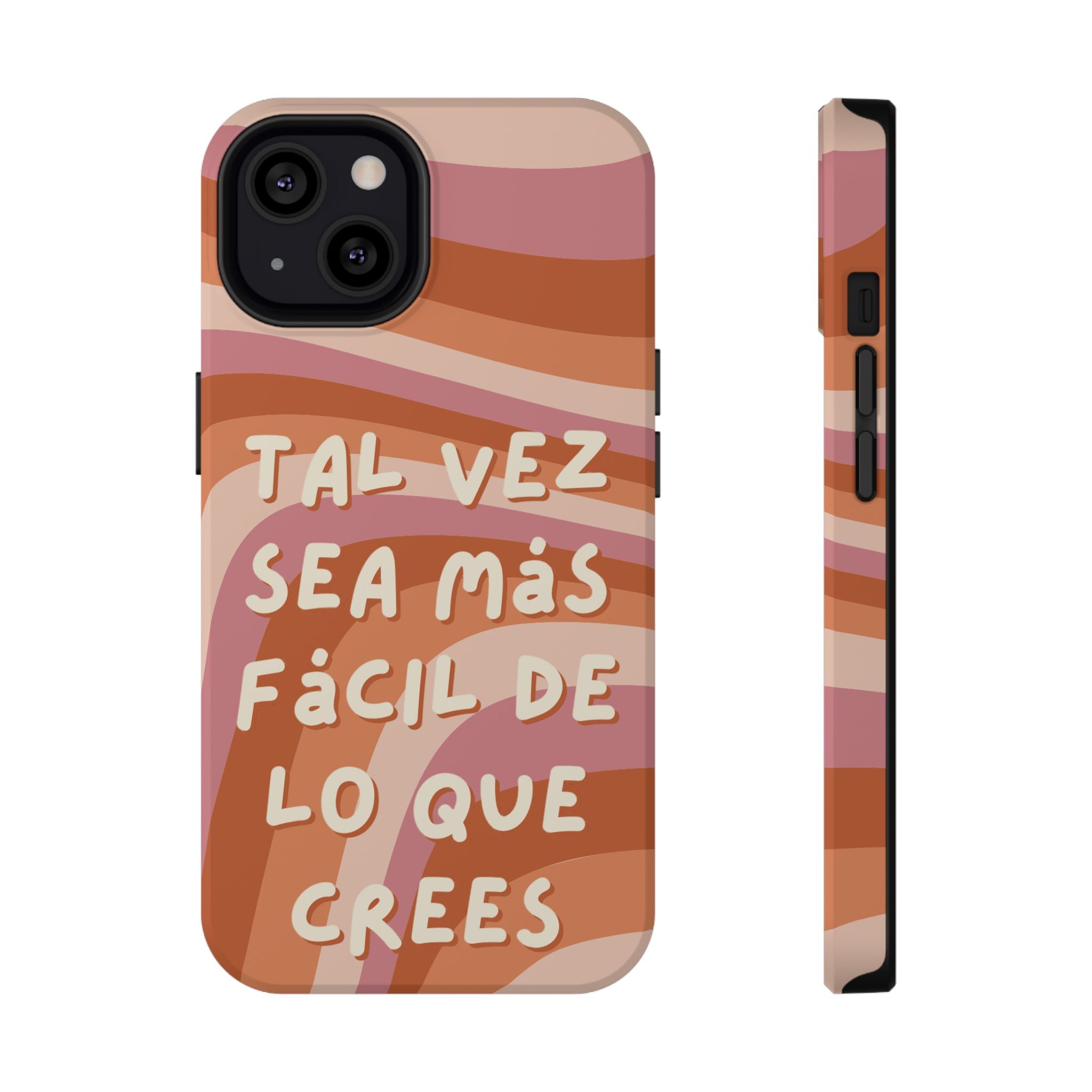 Impact-Resistant Case — "Tal vez sea más fácil de lo que crees" Retro Waves Phone Cover