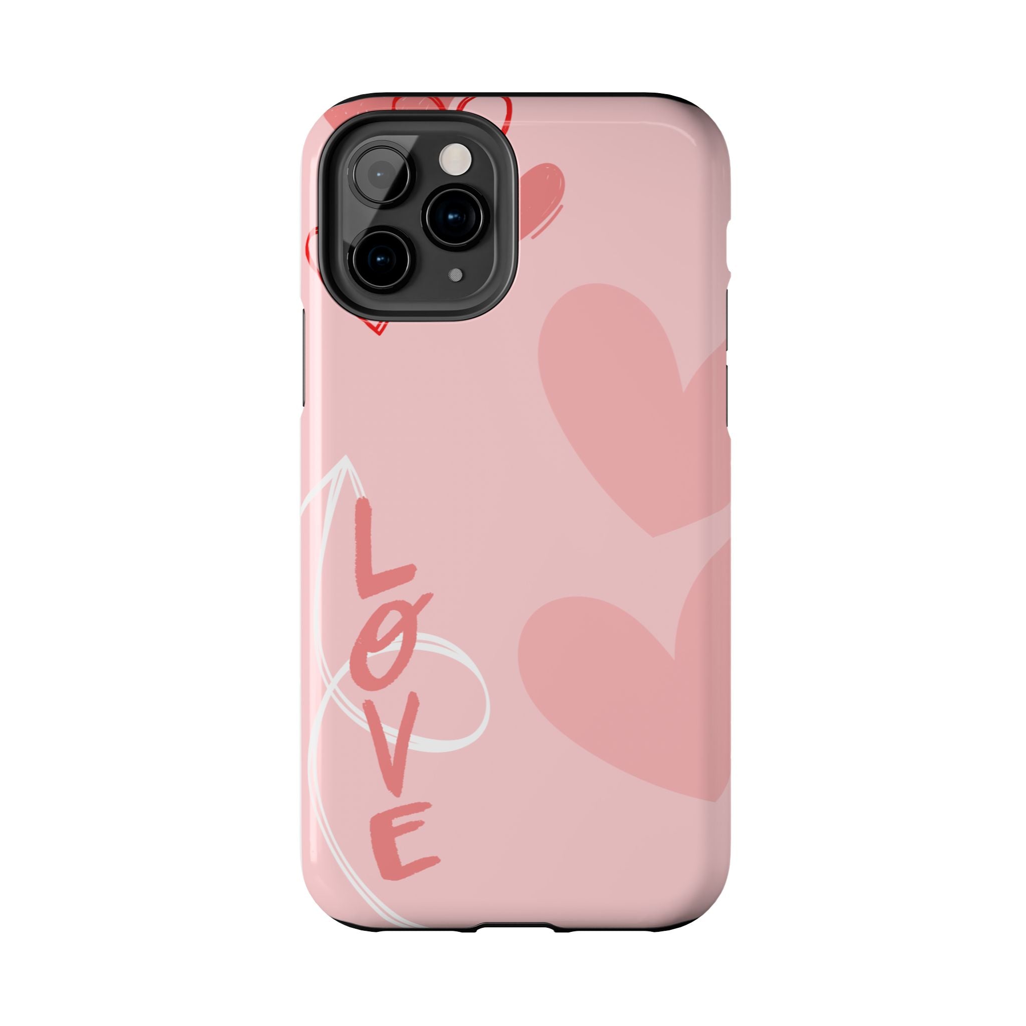 Pink Heart 'LOVE' Tough Phone Case — Protective Romantic Phone Cover