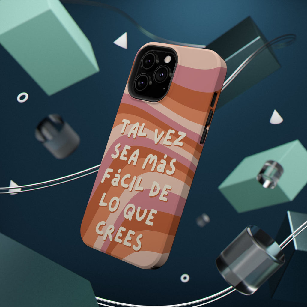 Impact-Resistant Case — "Tal vez sea más fácil de lo que crees" Retro Waves Phone Cover