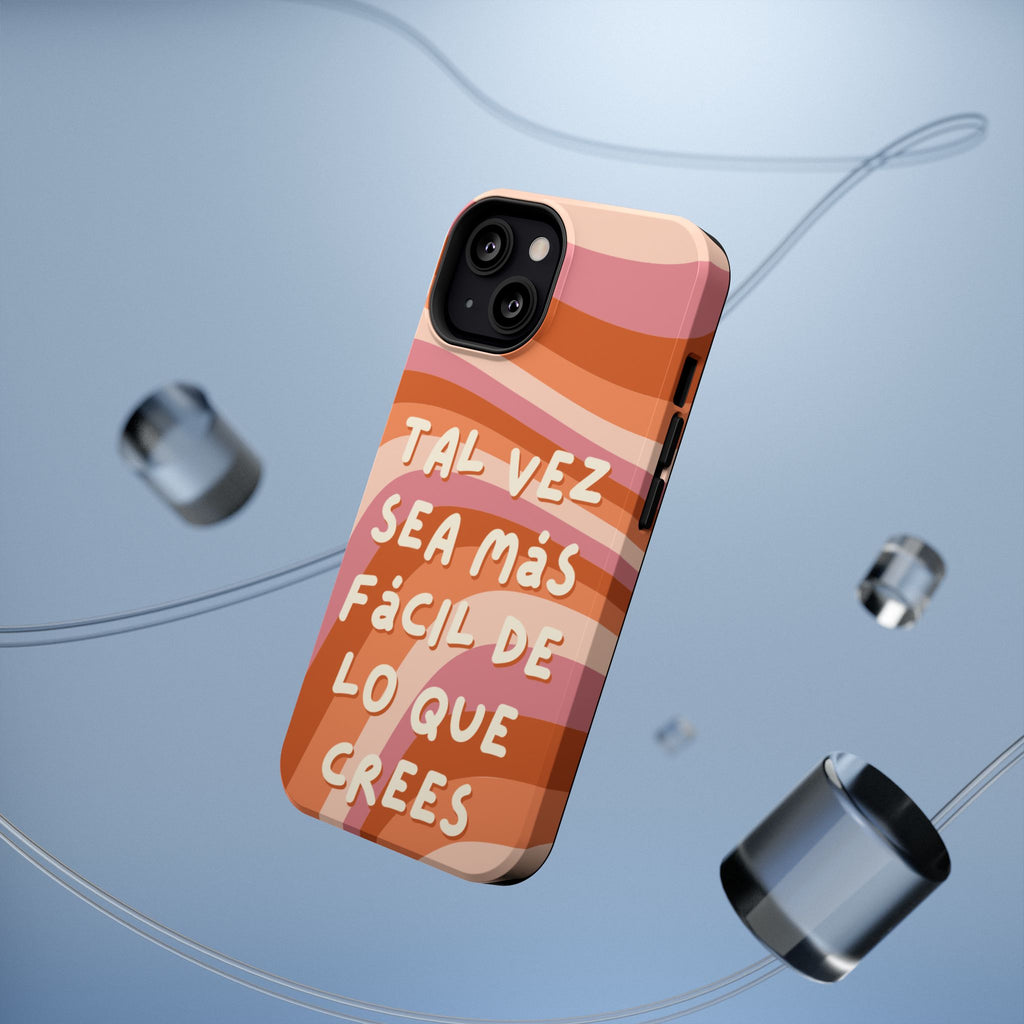 Impact-Resistant Case — "Tal vez sea más fácil de lo que crees" Retro Waves Phone Cover