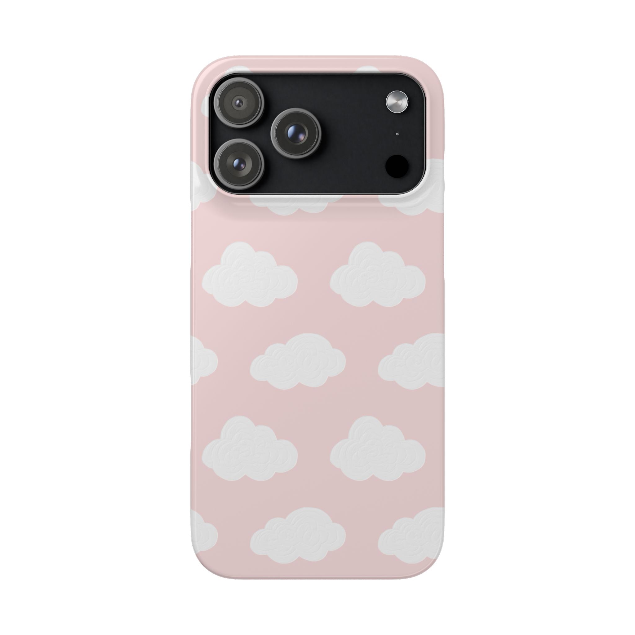 Pink Cloud Pattern Phone Case — Cute Pastel Protective Snap Case