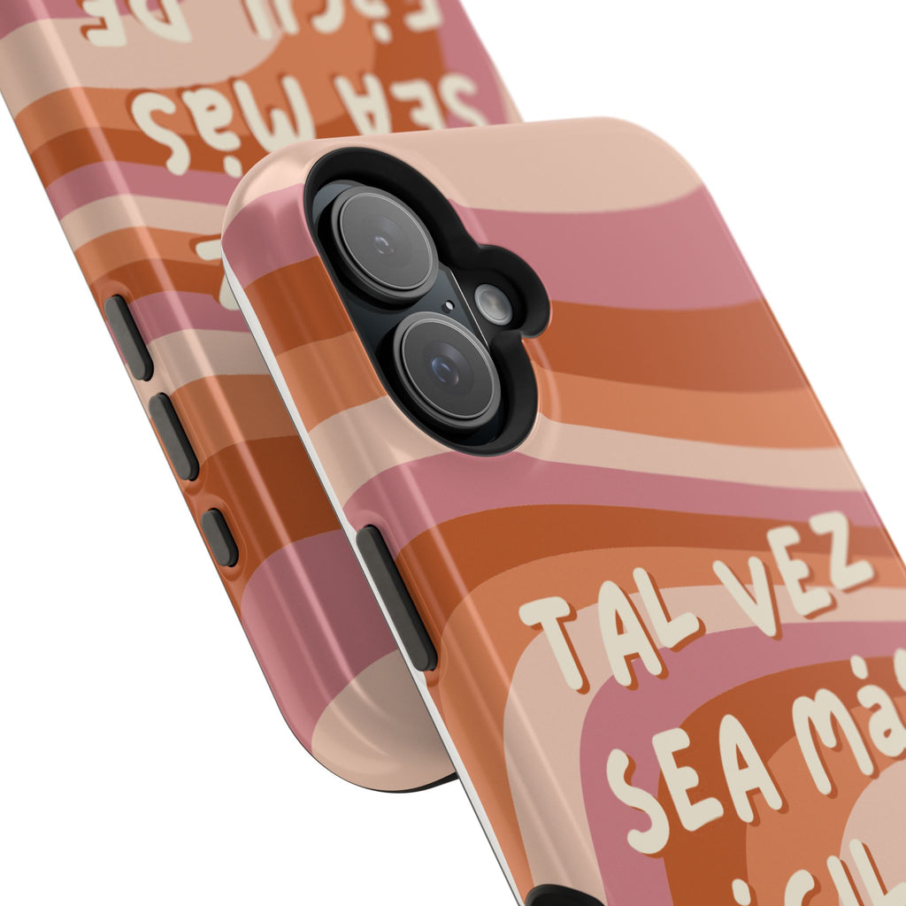 Impact-Resistant Case — "Tal vez sea más fácil de lo que crees" Retro Waves Phone Cover