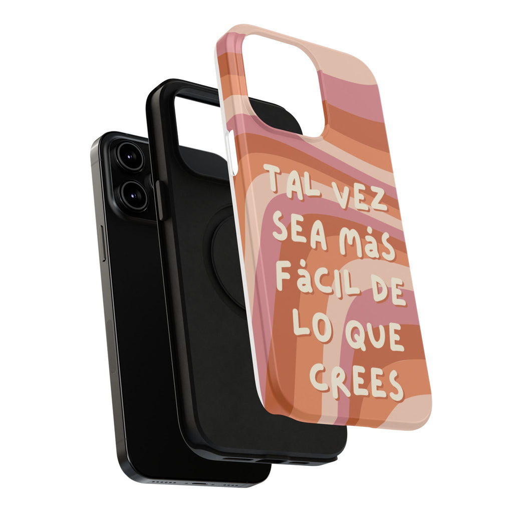 Impact-Resistant Case — "Tal vez sea más fácil de lo que crees" Retro Waves Phone Cover