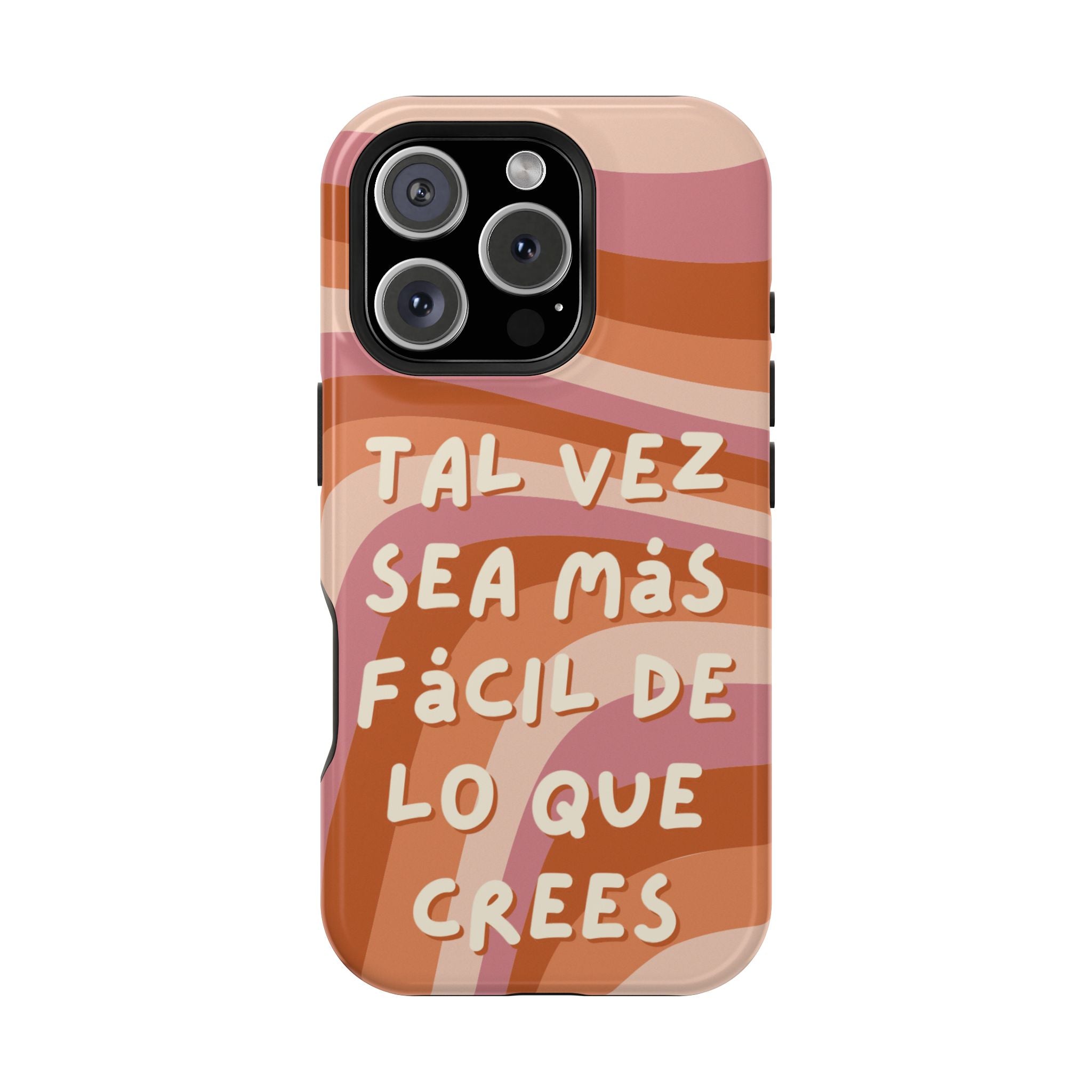 Impact-Resistant Case — "Tal vez sea más fácil de lo que crees" Retro Waves Phone Cover