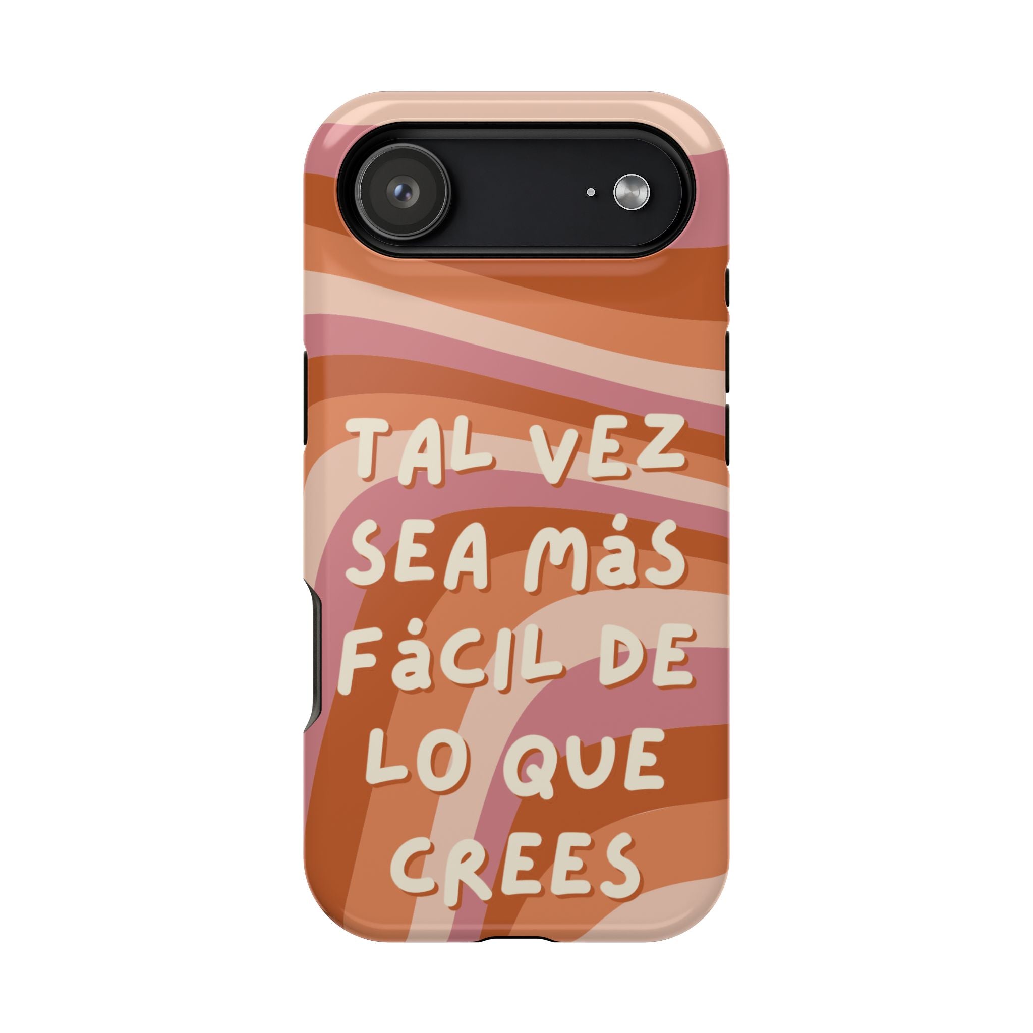 Impact-Resistant Case — "Tal vez sea más fácil de lo que crees" Retro Waves Phone Cover