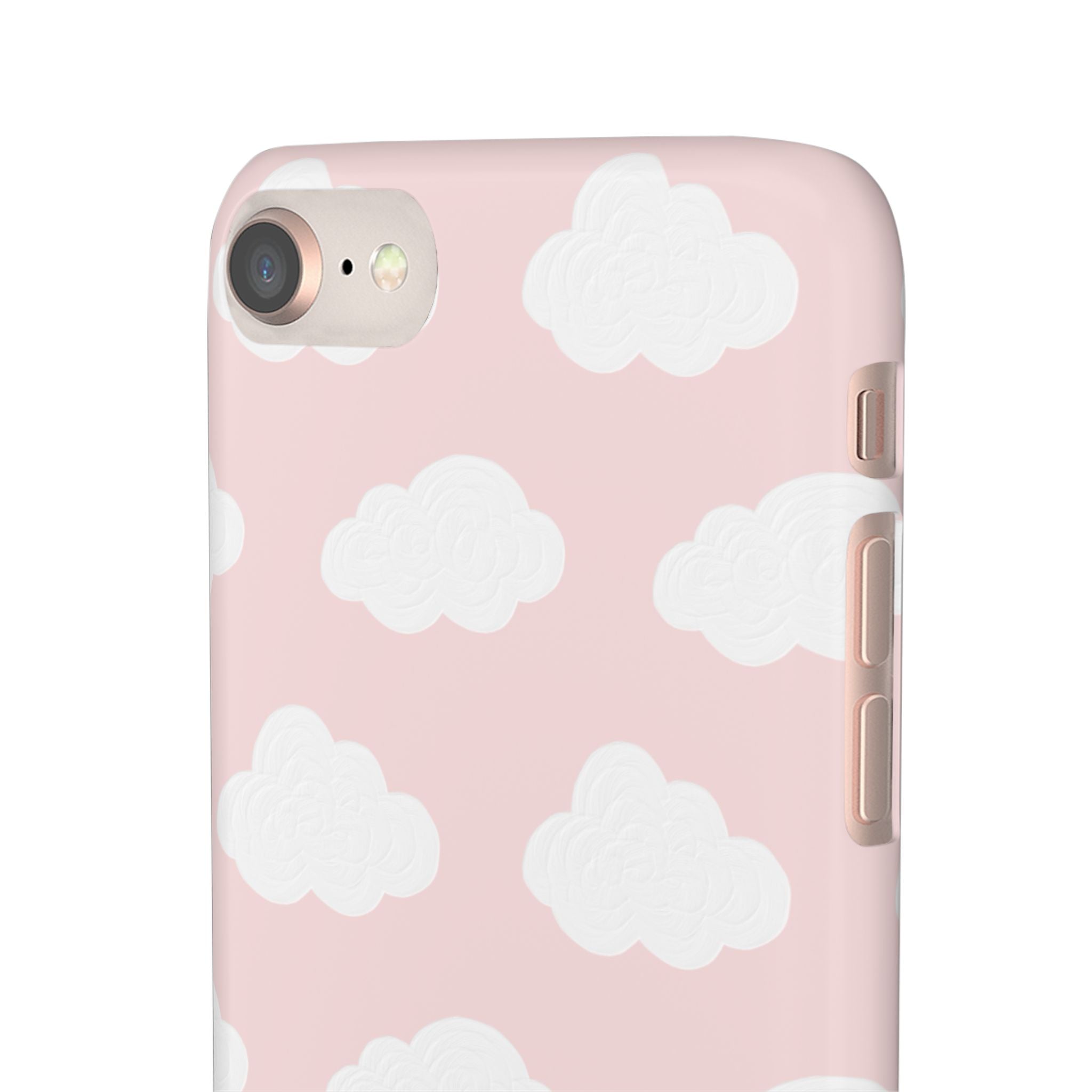 Pink Cloud Pattern Phone Case — Cute Pastel Protective Snap Case