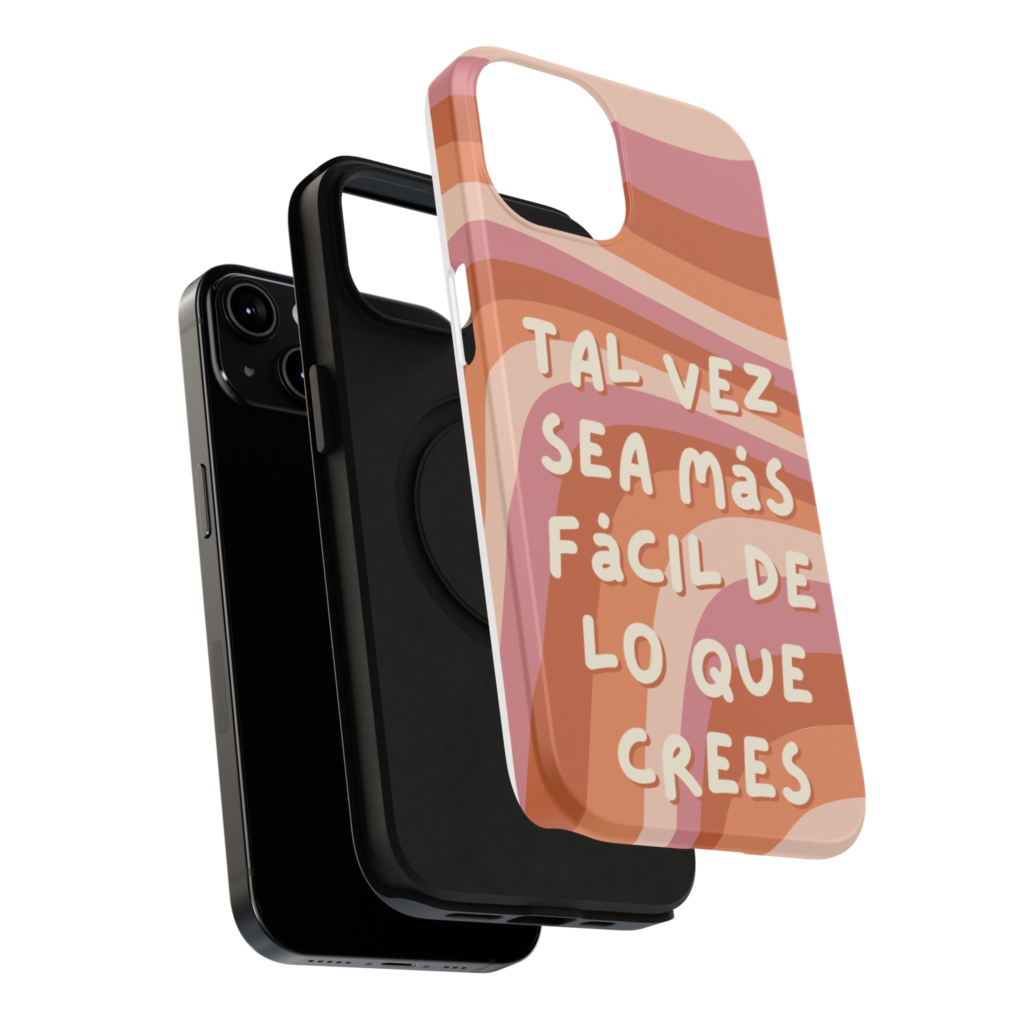 Impact-Resistant Case — "Tal vez sea más fácil de lo que crees" Retro Waves Phone Cover