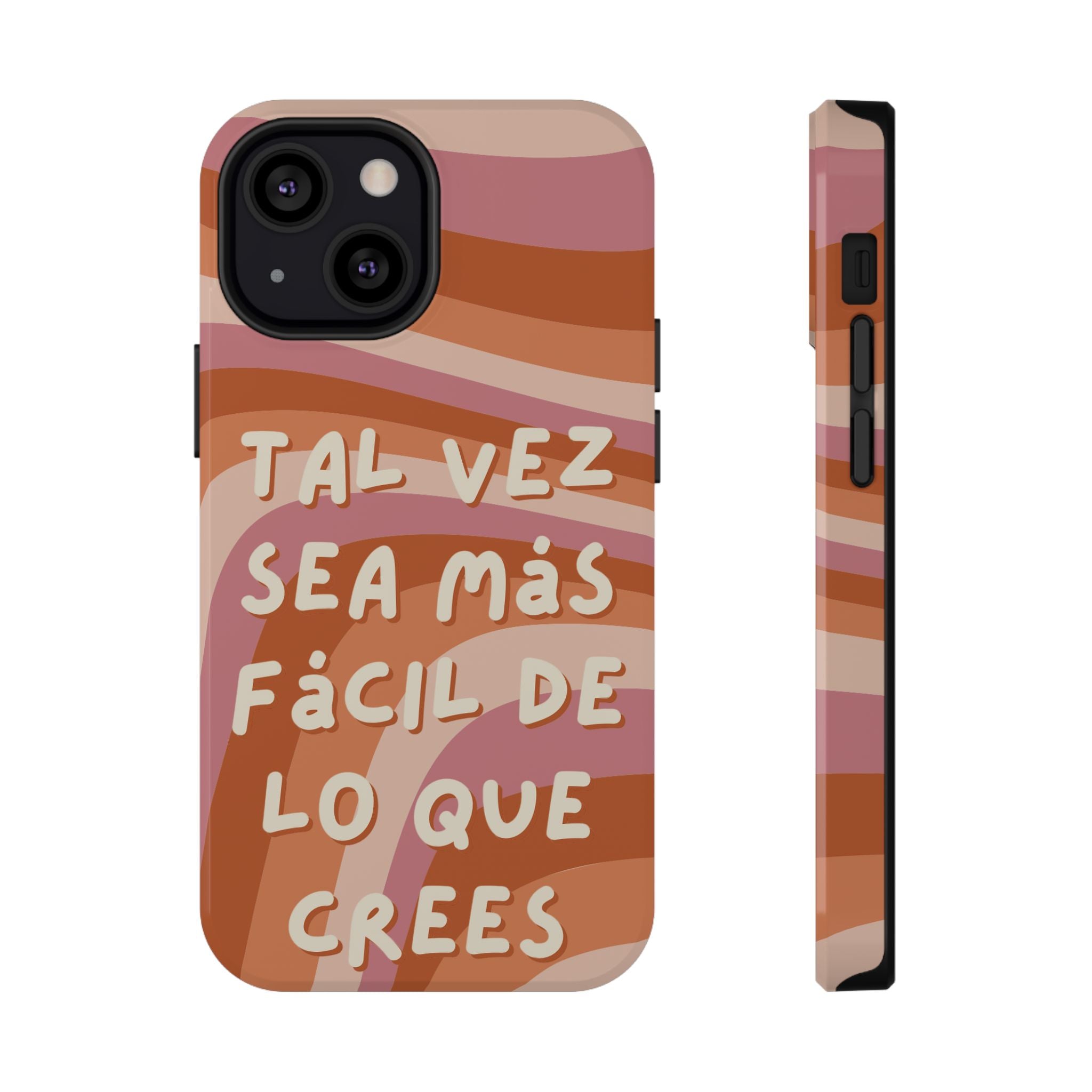 Impact-Resistant Case — "Tal vez sea más fácil de lo que crees" Retro Waves Phone Cover