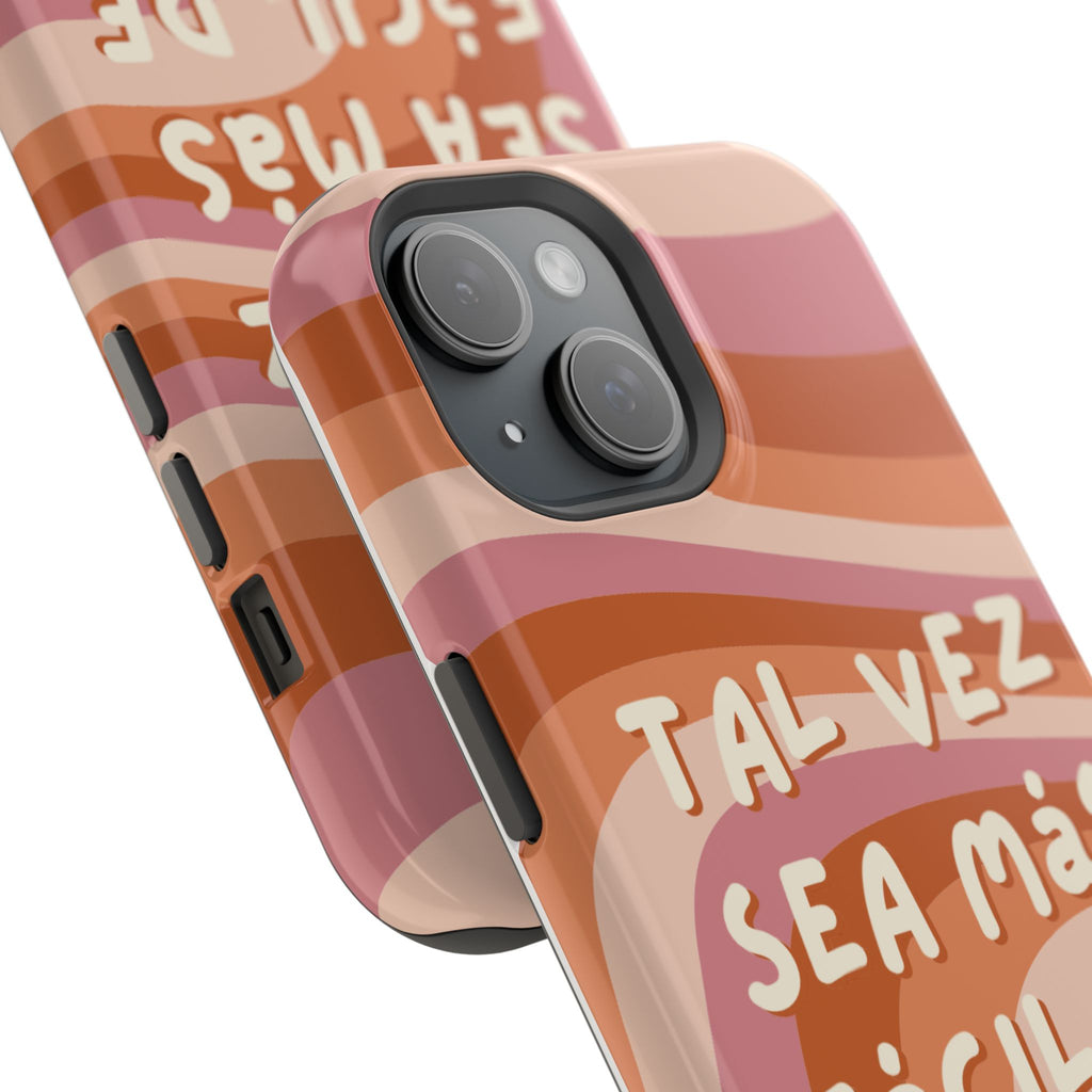 Impact-Resistant Case — "Tal vez sea más fácil de lo que crees" Retro Waves Phone Cover