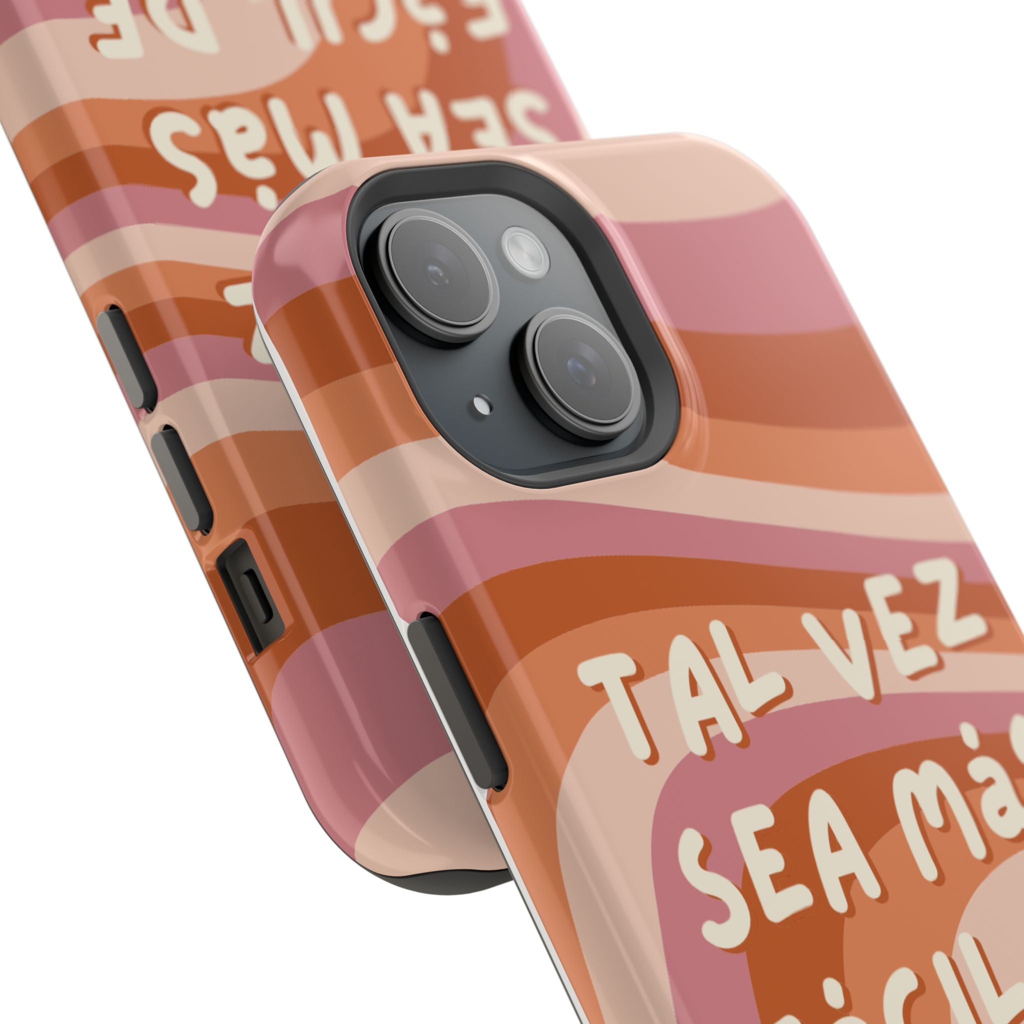 Impact-Resistant Case — "Tal vez sea más fácil de lo que crees" Retro Waves Phone Cover