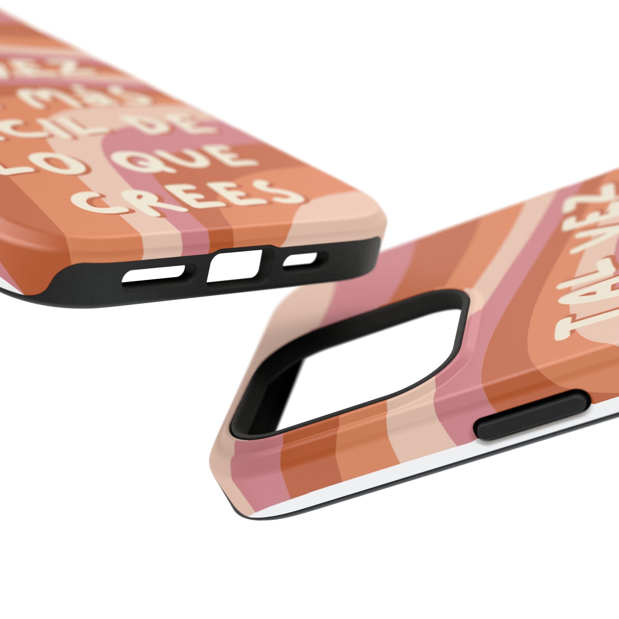 Impact-Resistant Case — "Tal vez sea más fácil de lo que crees" Retro Waves Phone Cover