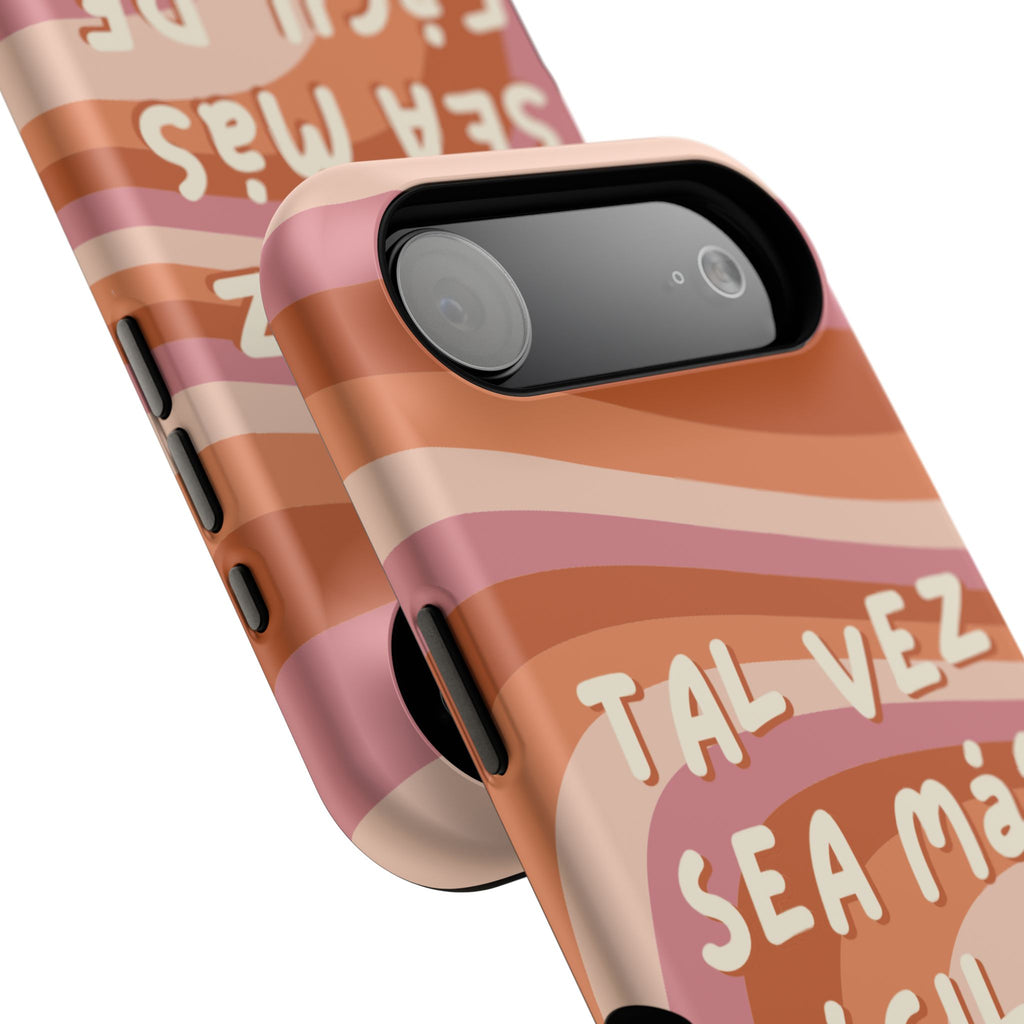 Impact-Resistant Case — "Tal vez sea más fácil de lo que crees" Retro Waves Phone Cover