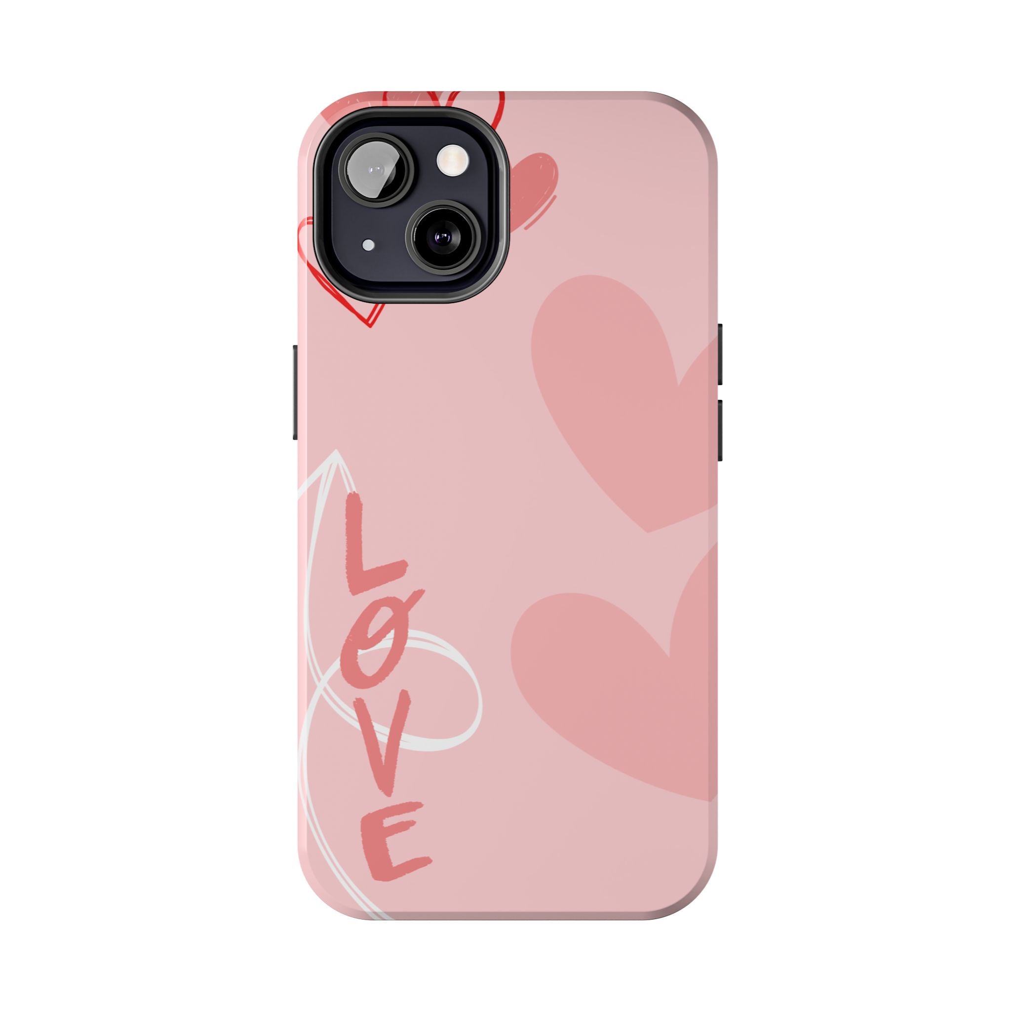 Pink Heart 'LOVE' Tough Phone Case — Protective Romantic Phone Cover