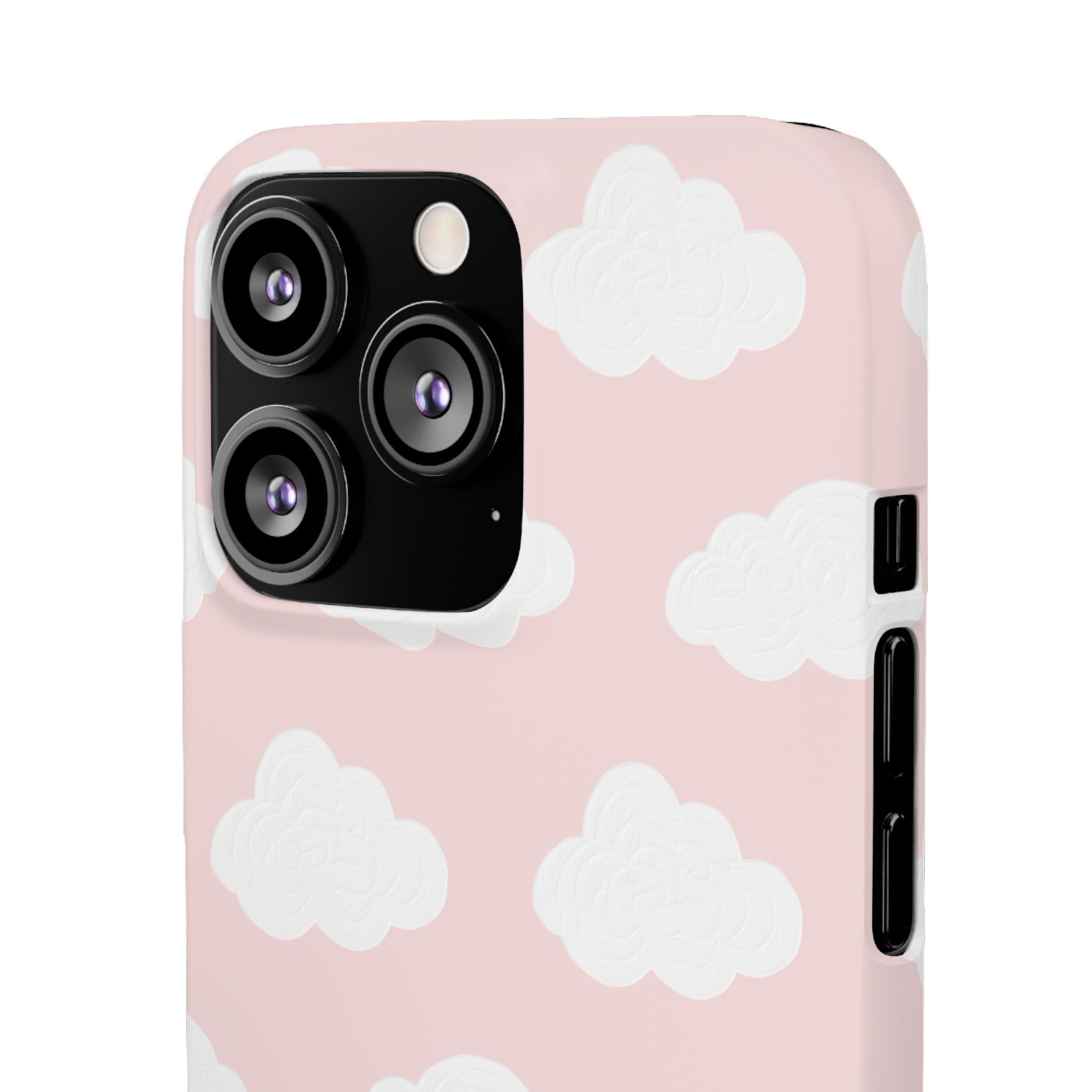 Pink Cloud Pattern Phone Case — Cute Pastel Protective Snap Case