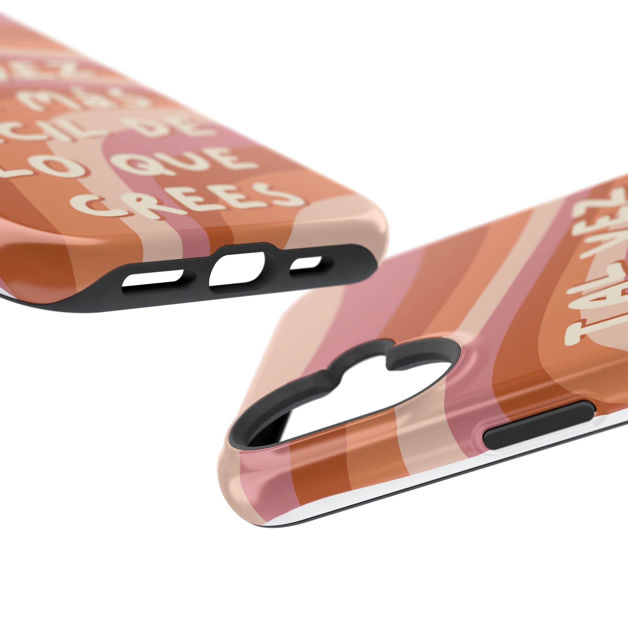 Impact-Resistant Case — "Tal vez sea más fácil de lo que crees" Retro Waves Phone Cover