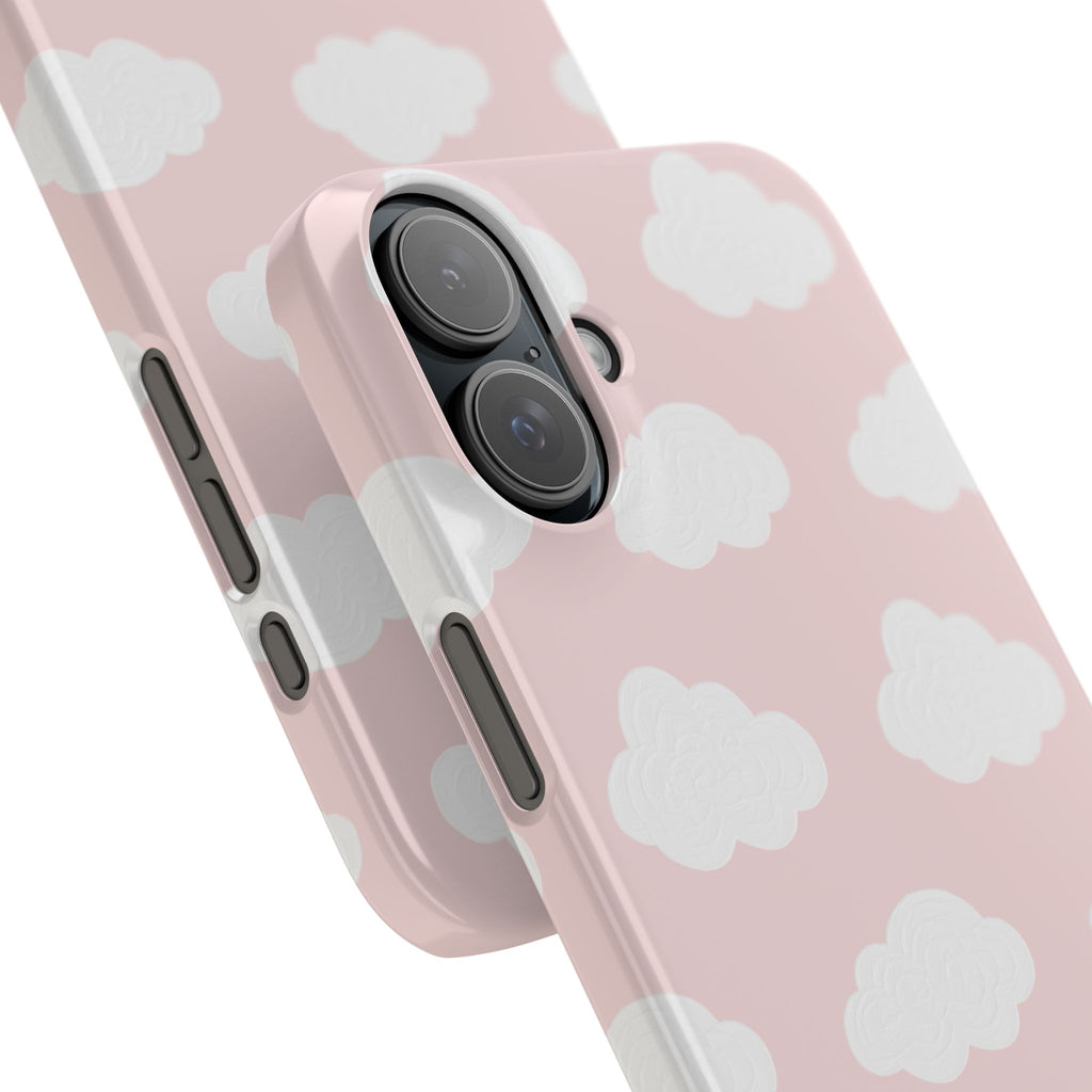 Pink Cloud Pattern Phone Case — Cute Pastel Protective Snap Case