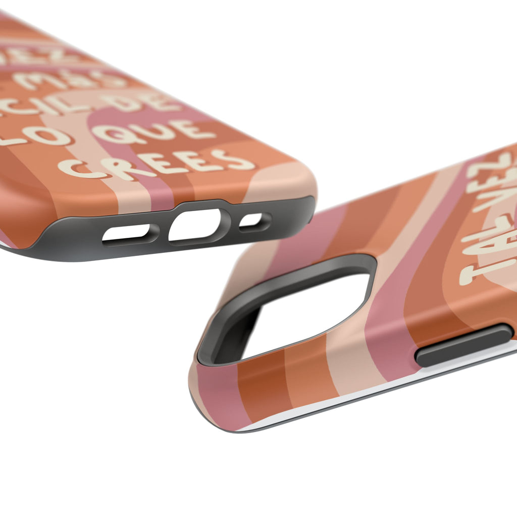 Impact-Resistant Case — "Tal vez sea más fácil de lo que crees" Retro Waves Phone Cover