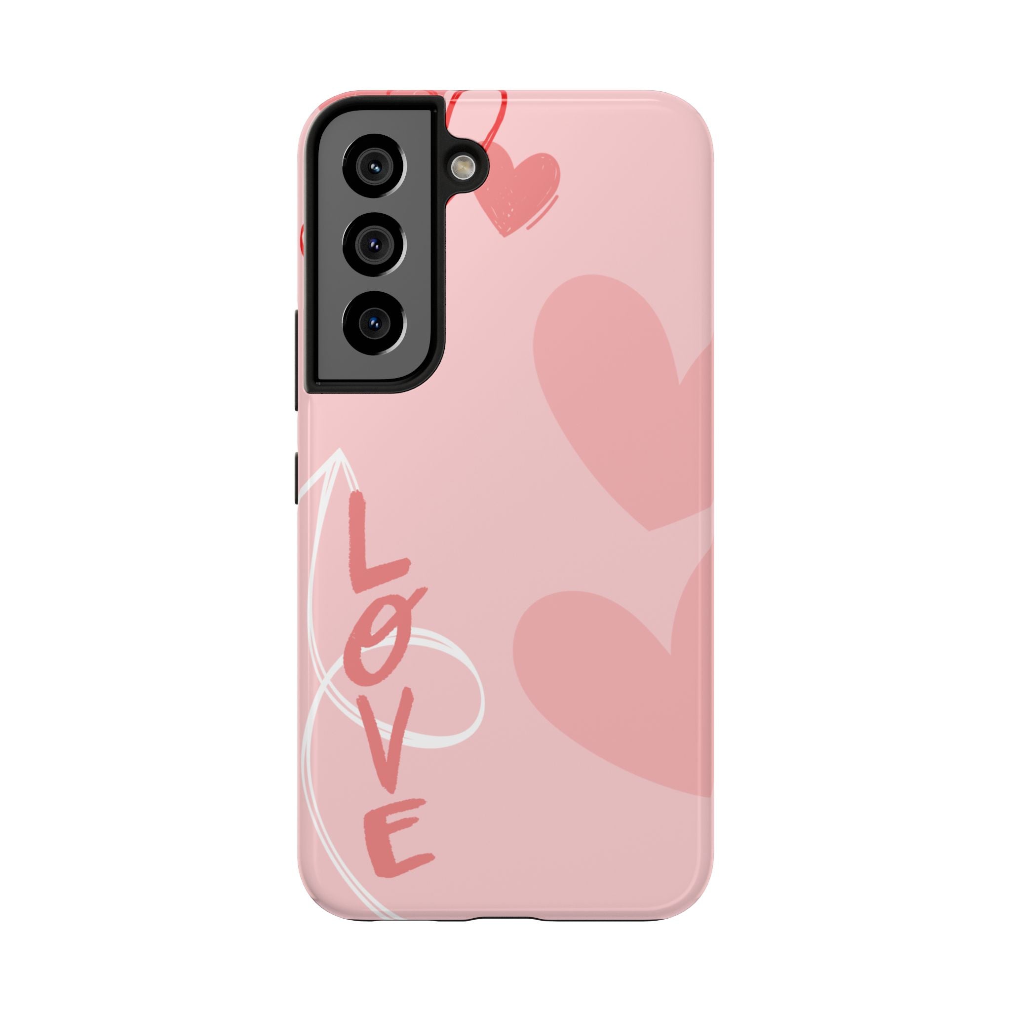 Pink Heart 'LOVE' Tough Phone Case — Protective Romantic Phone Cover