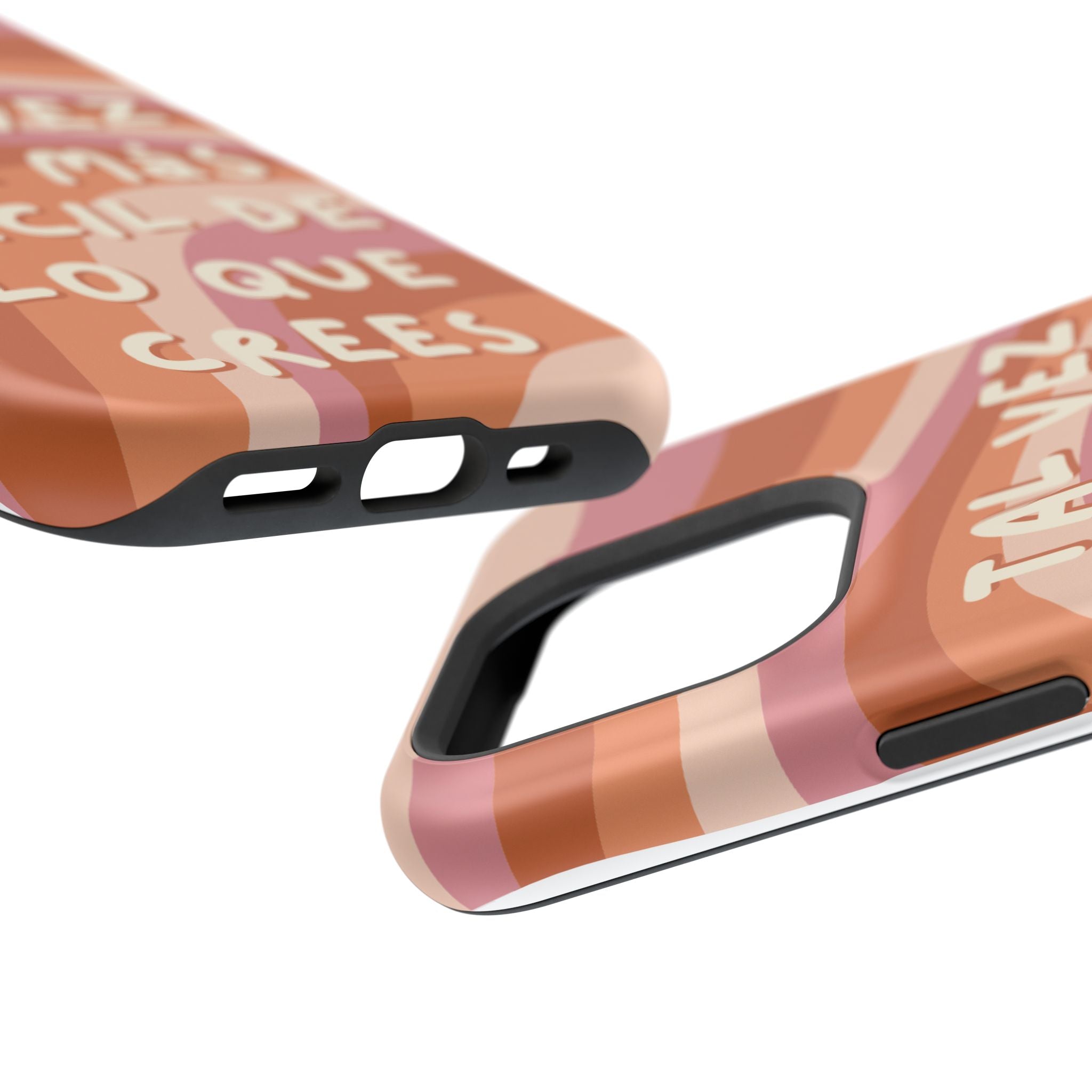 Impact-Resistant Case — "Tal vez sea más fácil de lo que crees" Retro Waves Phone Cover