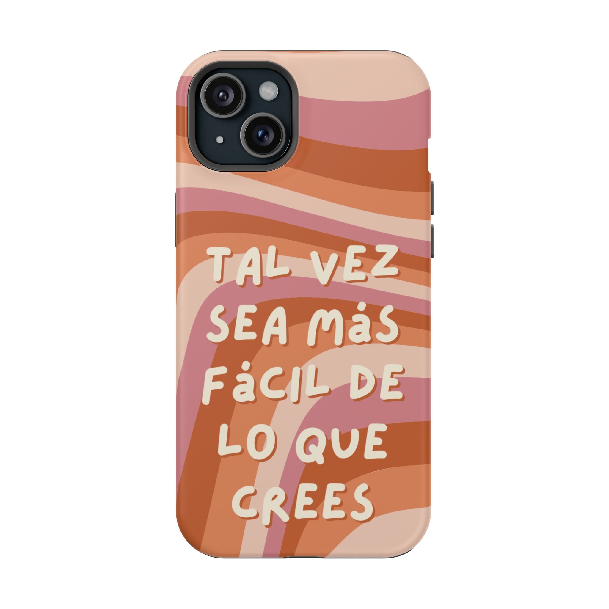 Impact-Resistant Case — "Tal vez sea más fácil de lo que crees" Retro Waves Phone Cover