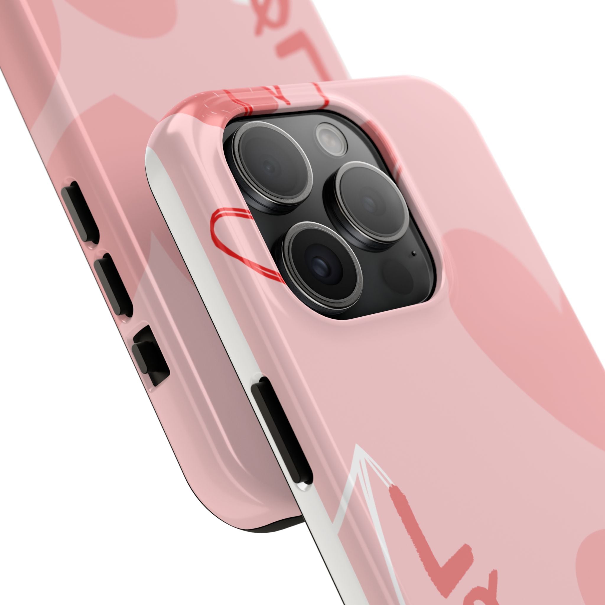 Pink Heart 'LOVE' Tough Phone Case — Protective Romantic Phone Cover