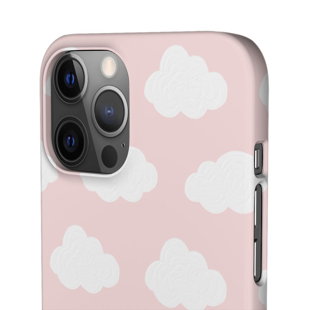 Pink Cloud Pattern Phone Case — Cute Pastel Protective Snap Case