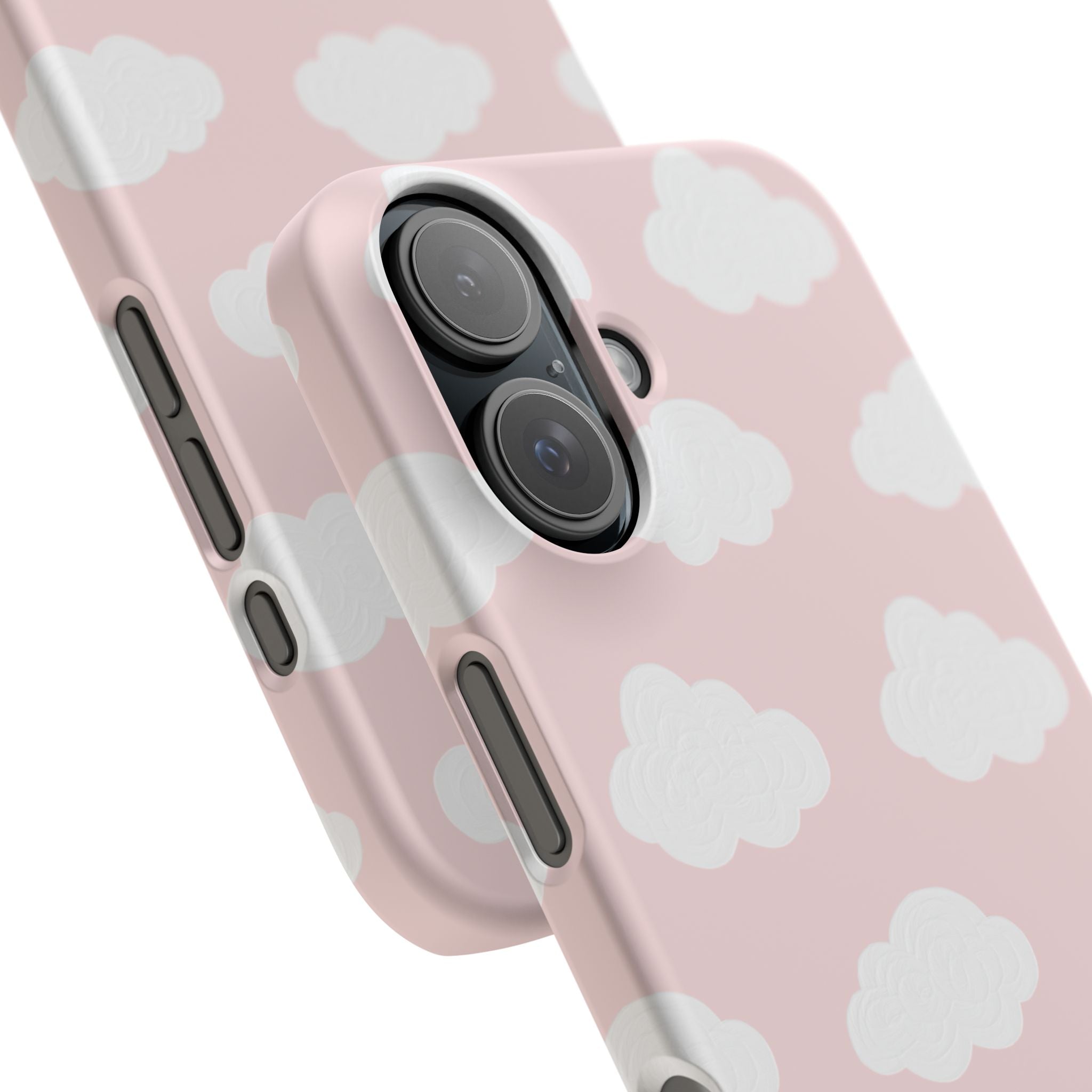 Pink Cloud Pattern Phone Case — Cute Pastel Protective Snap Case