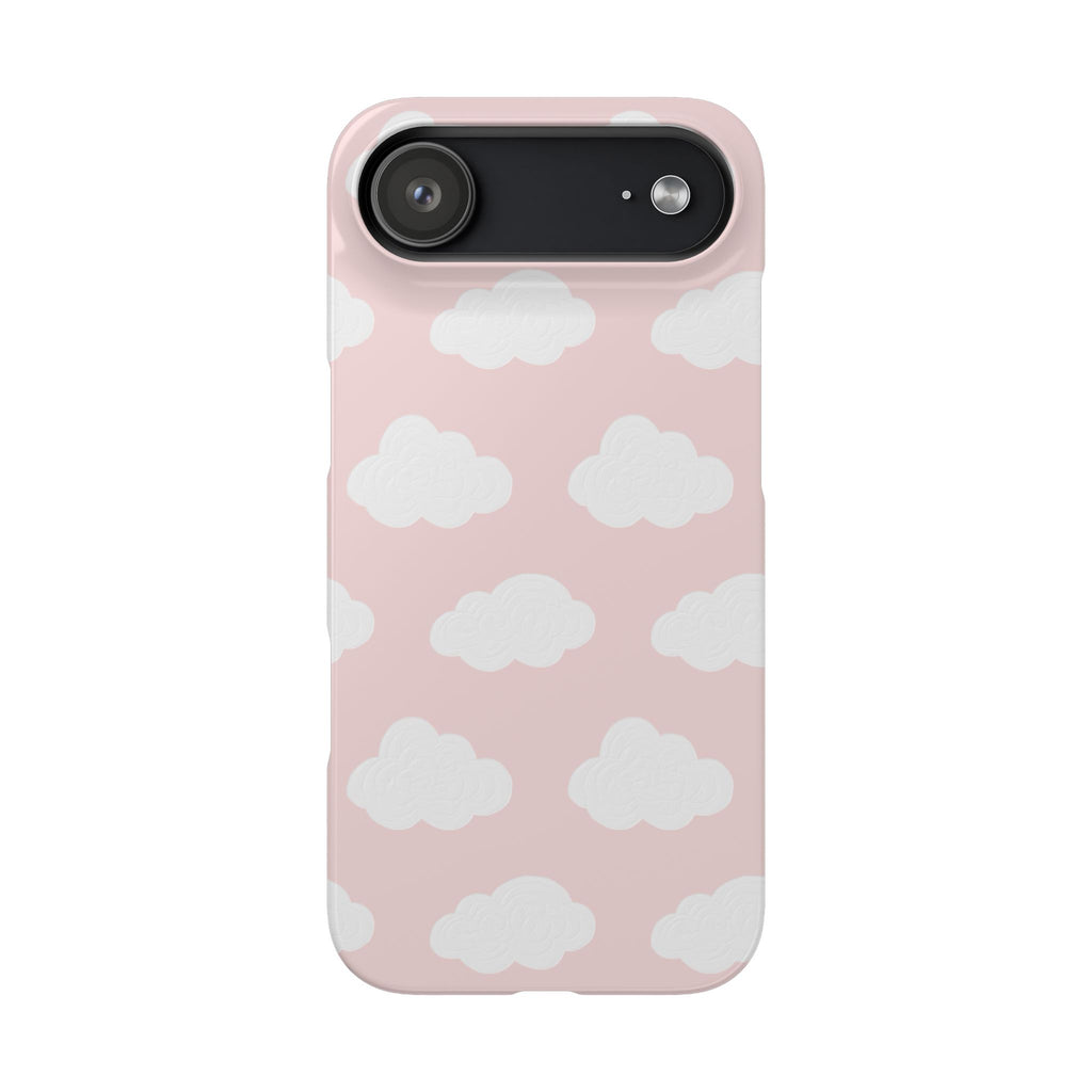Pink Cloud Pattern Phone Case — Cute Pastel Protective Snap Case