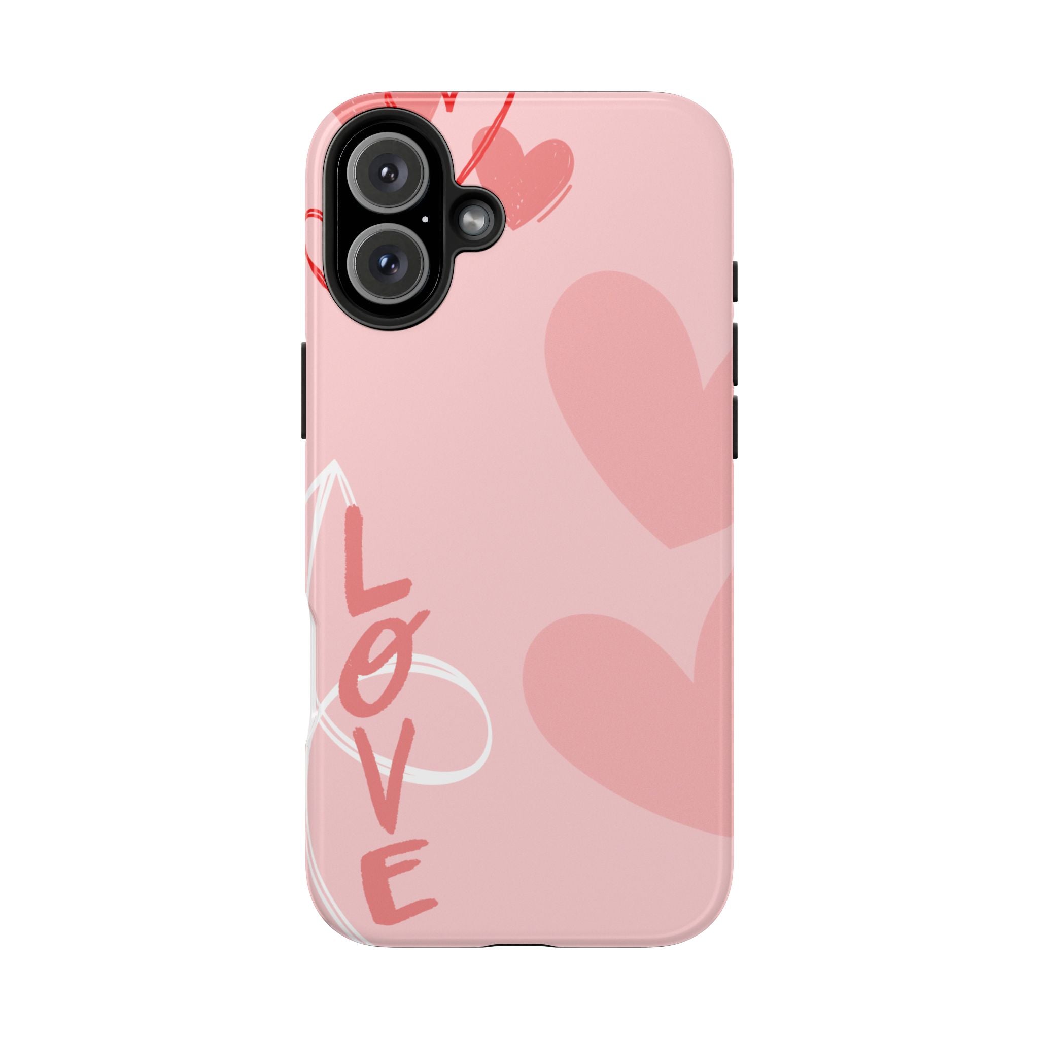 Pink Heart 'LOVE' Tough Phone Case — Protective Romantic Phone Cover