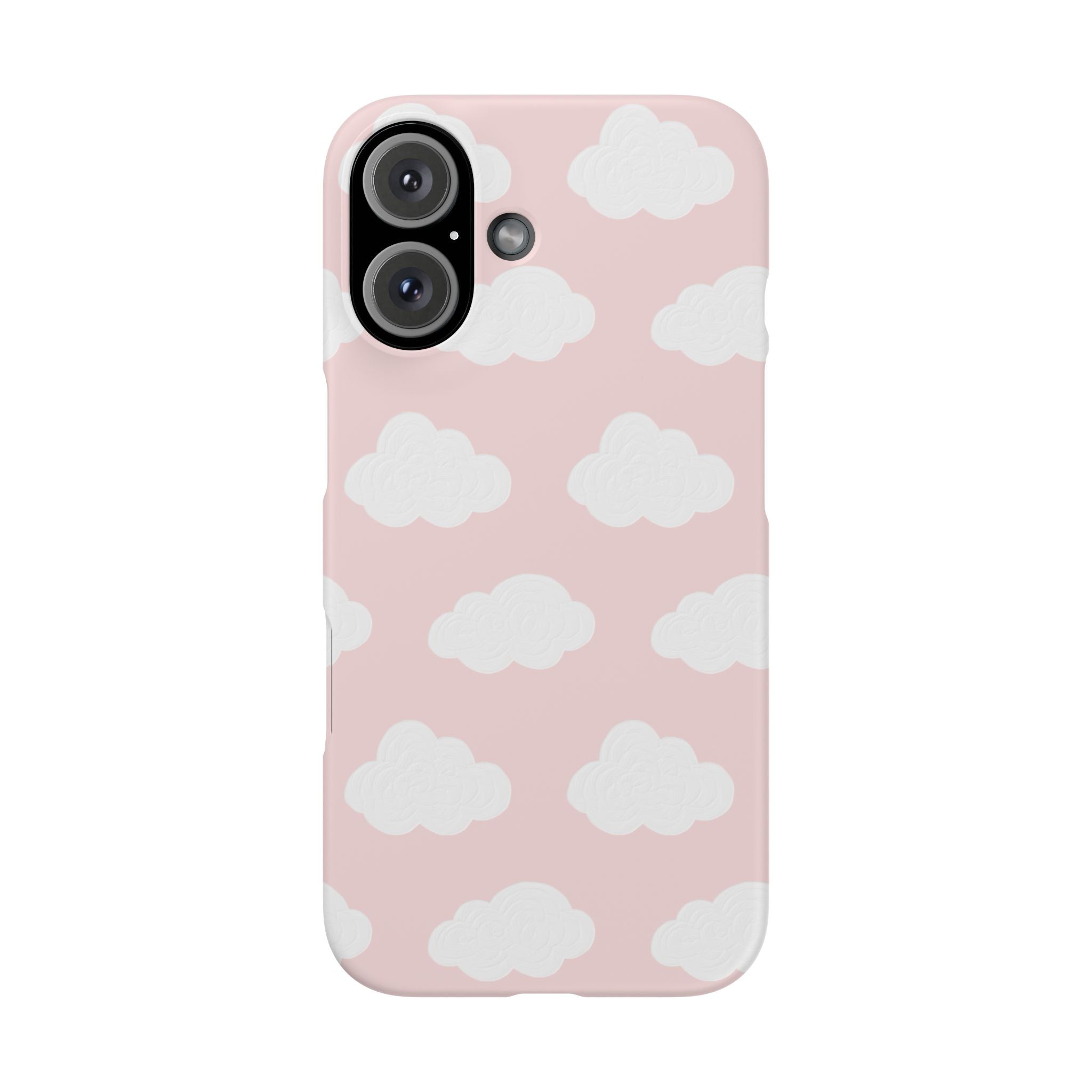 Pink Cloud Pattern Phone Case — Cute Pastel Protective Snap Case