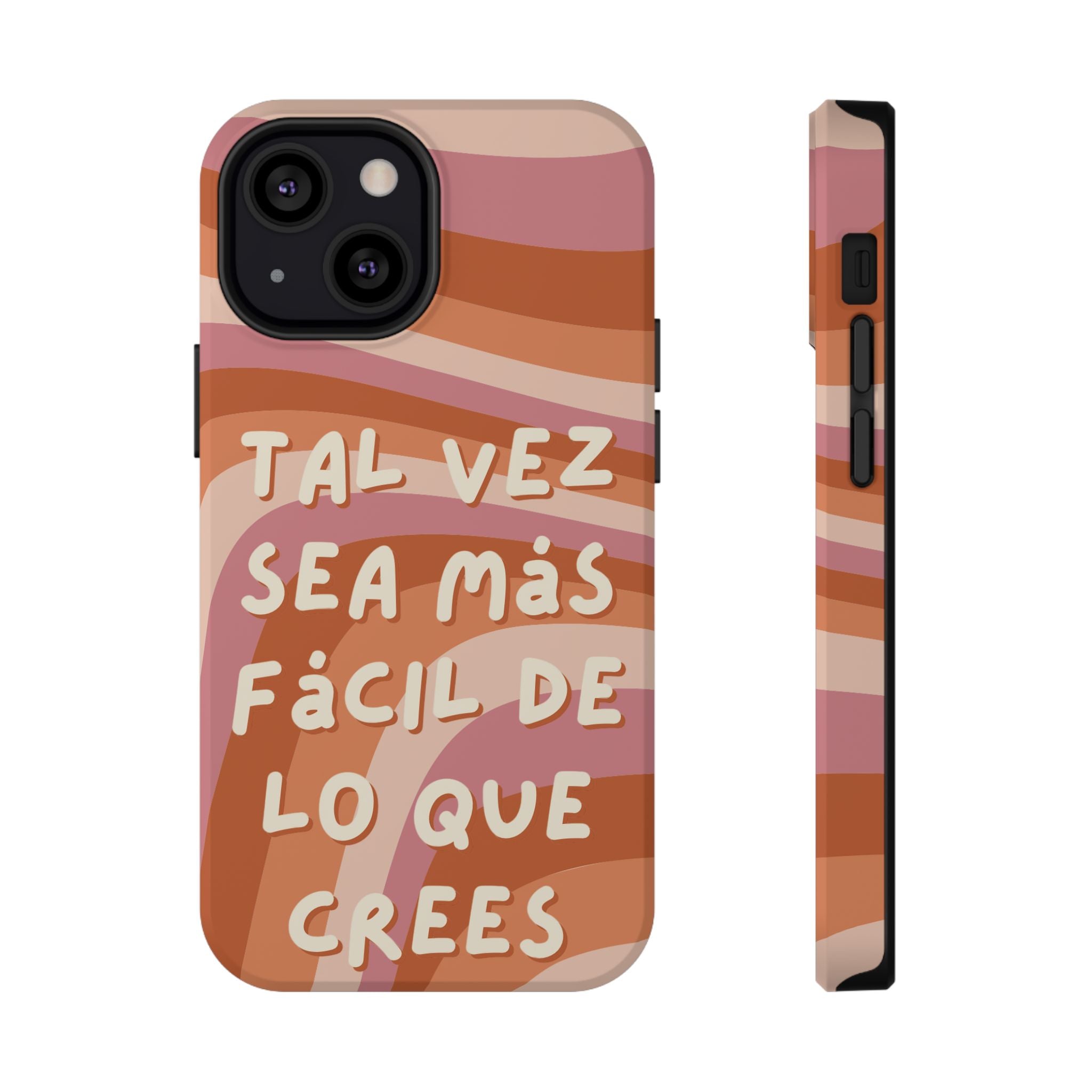 Impact-Resistant Case — "Tal vez sea más fácil de lo que crees" Retro Waves Phone Cover