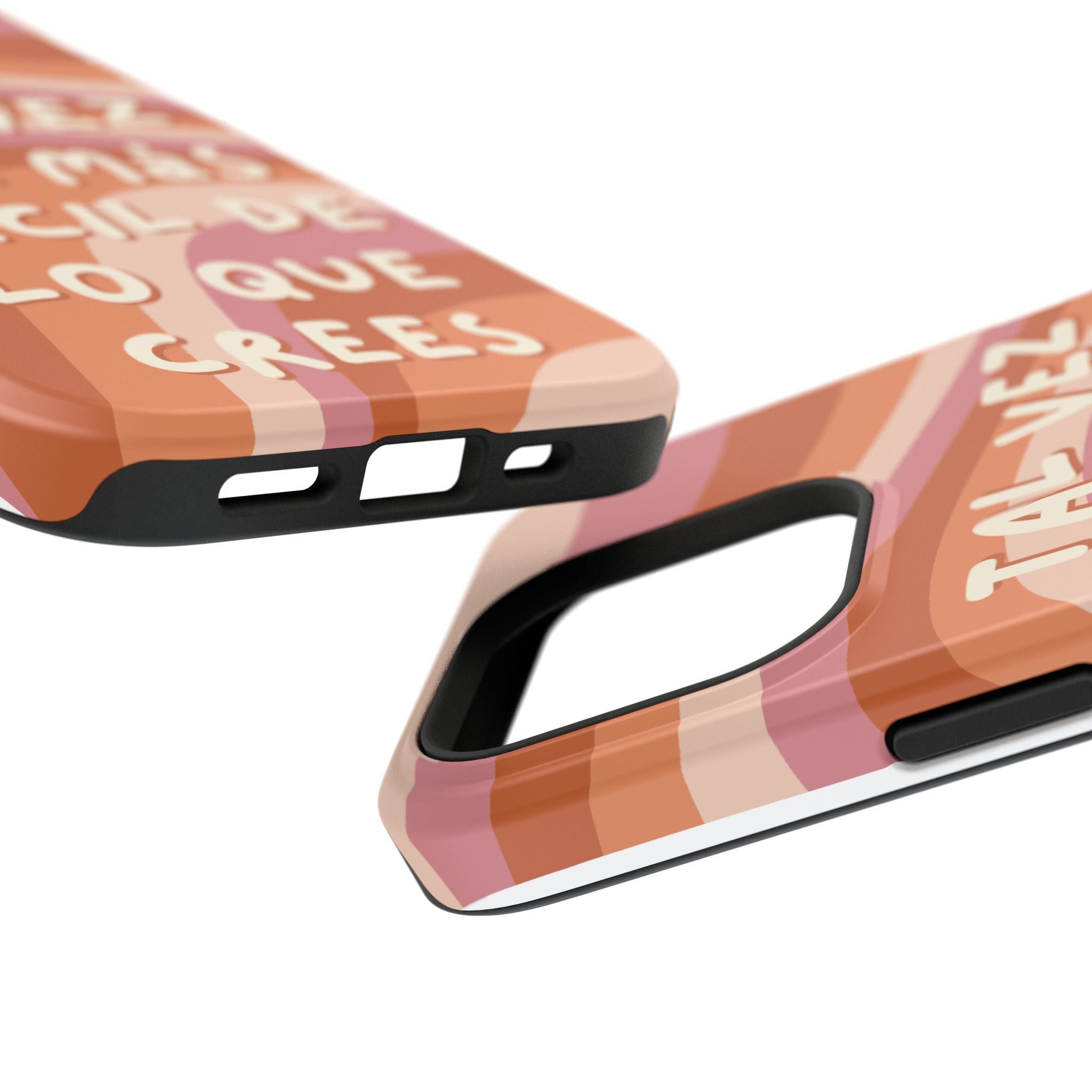 Impact-Resistant Case — "Tal vez sea más fácil de lo que crees" Retro Waves Phone Cover