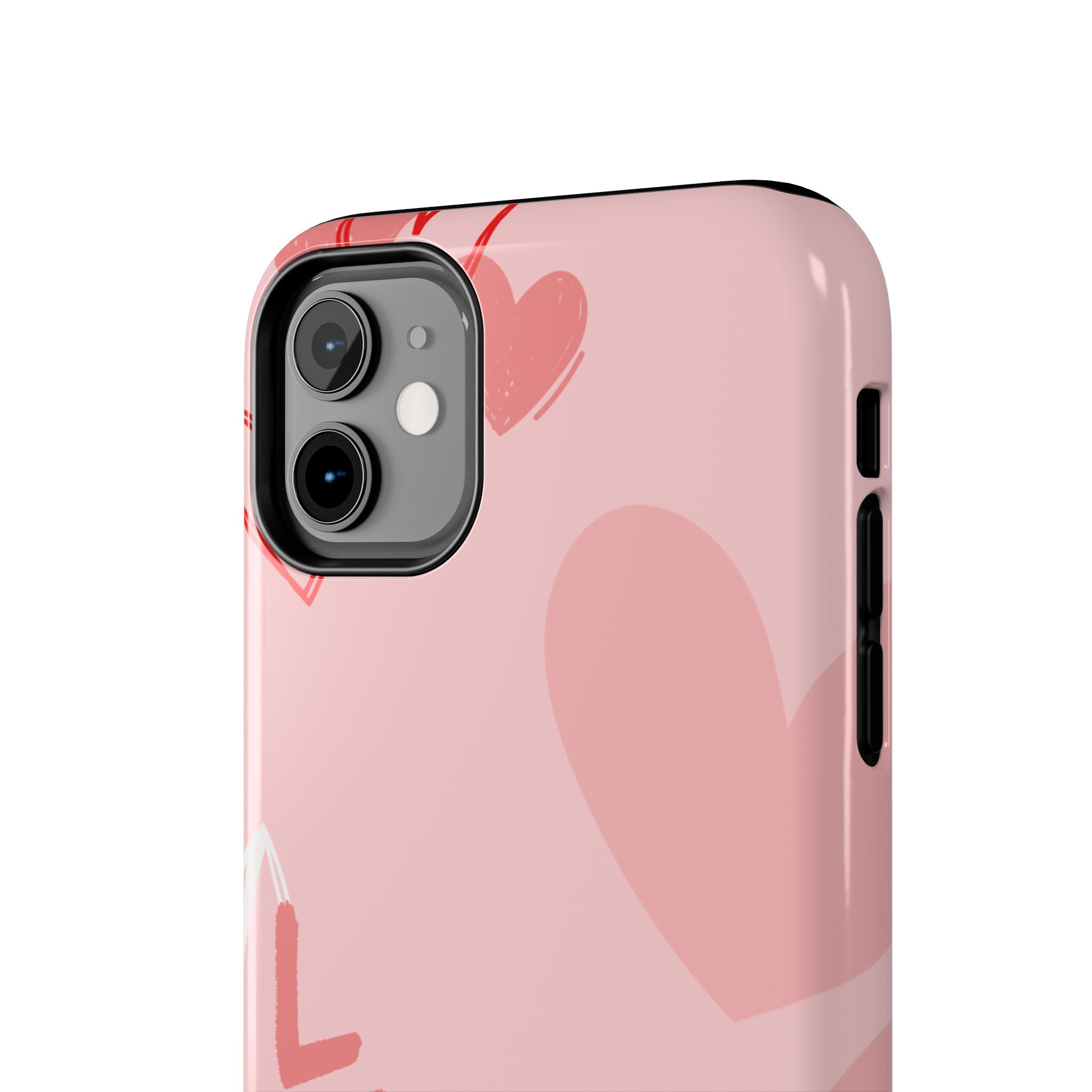 Pink Heart 'LOVE' Tough Phone Case — Protective Romantic Phone Cover