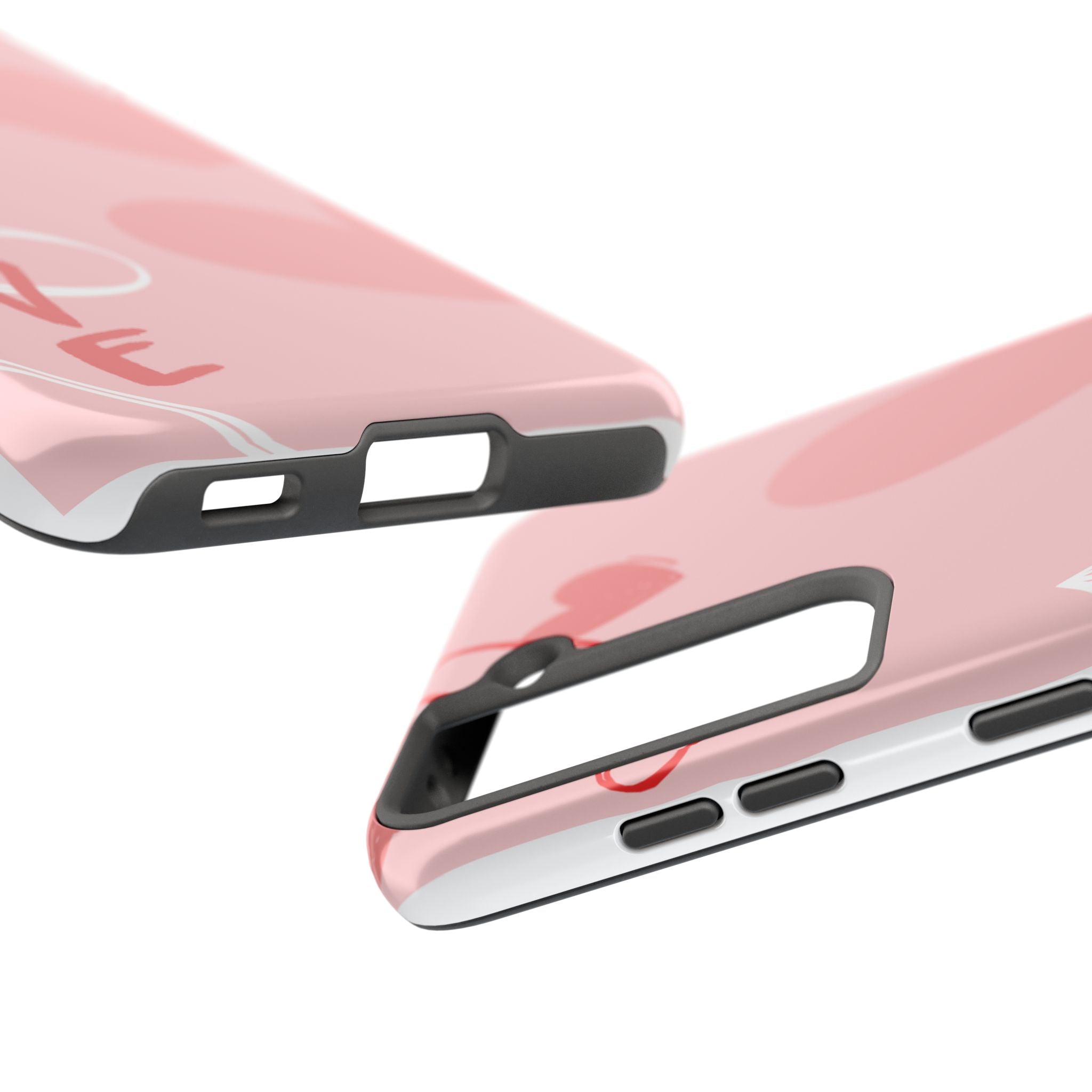 Pink Heart 'LOVE' Tough Phone Case — Protective Romantic Phone Cover