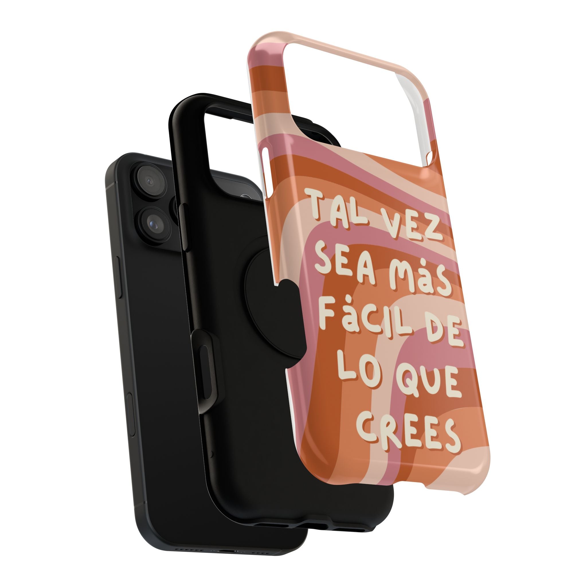 Impact-Resistant Case — "Tal vez sea más fácil de lo que crees" Retro Waves Phone Cover