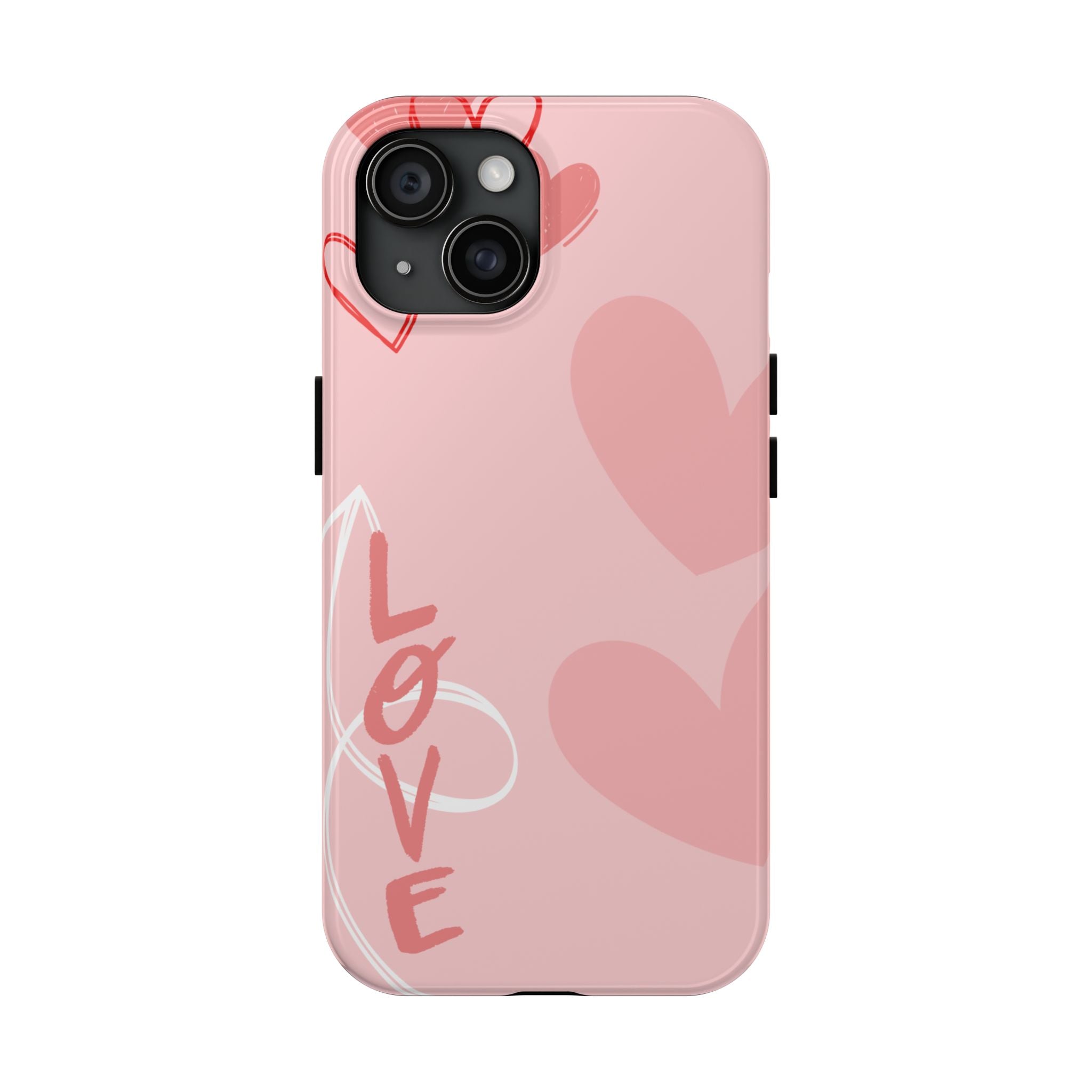 Pink Heart 'LOVE' Tough Phone Case — Protective Romantic Phone Cover
