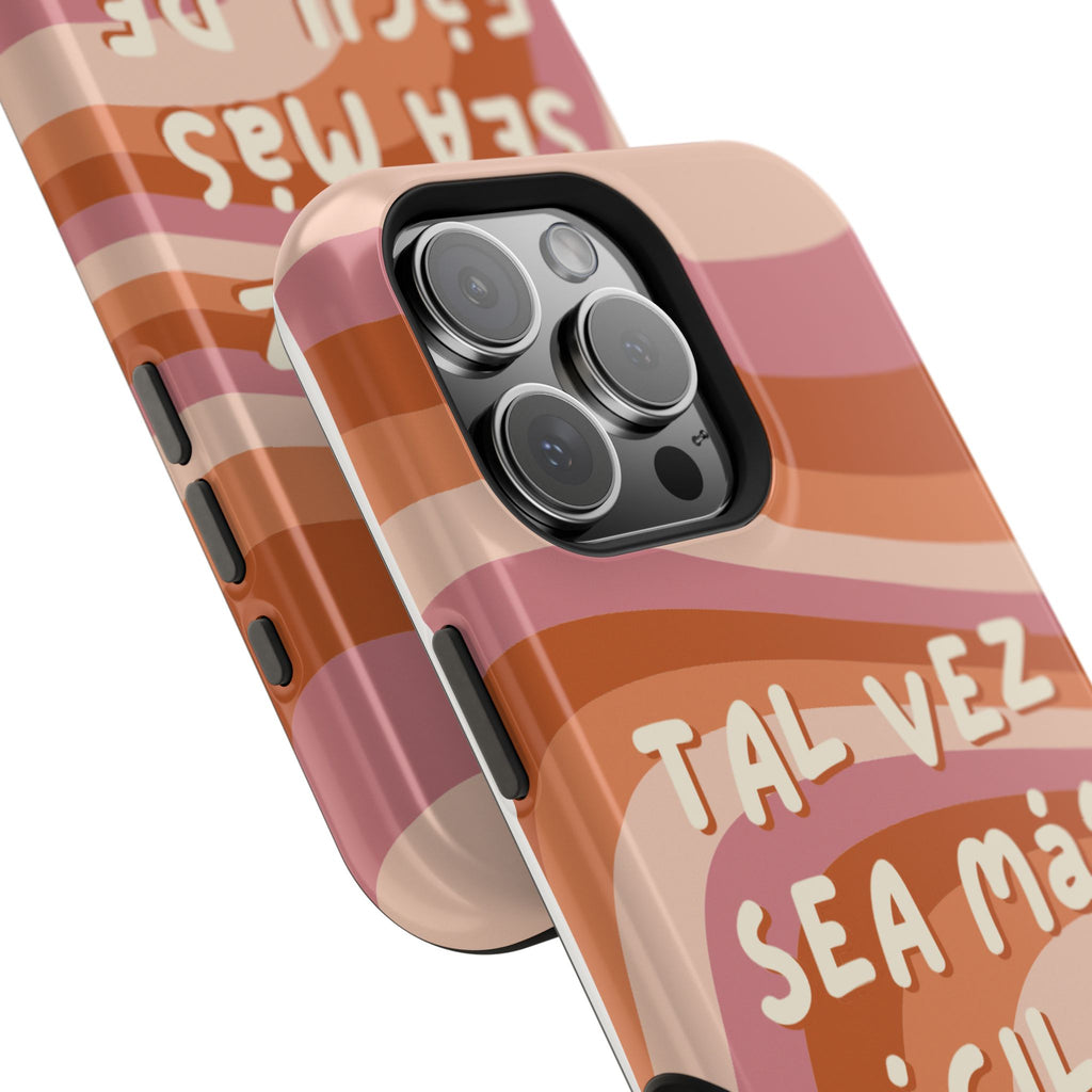 Impact-Resistant Case — "Tal vez sea más fácil de lo que crees" Retro Waves Phone Cover