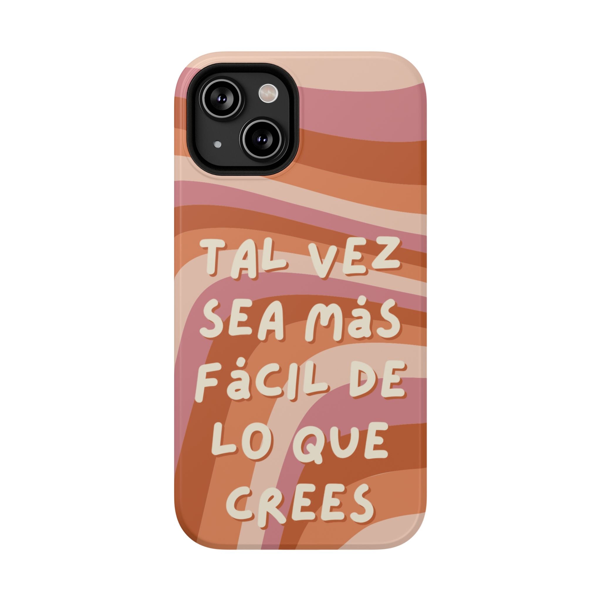 Impact-Resistant Case — "Tal vez sea más fácil de lo que crees" Retro Waves Phone Cover