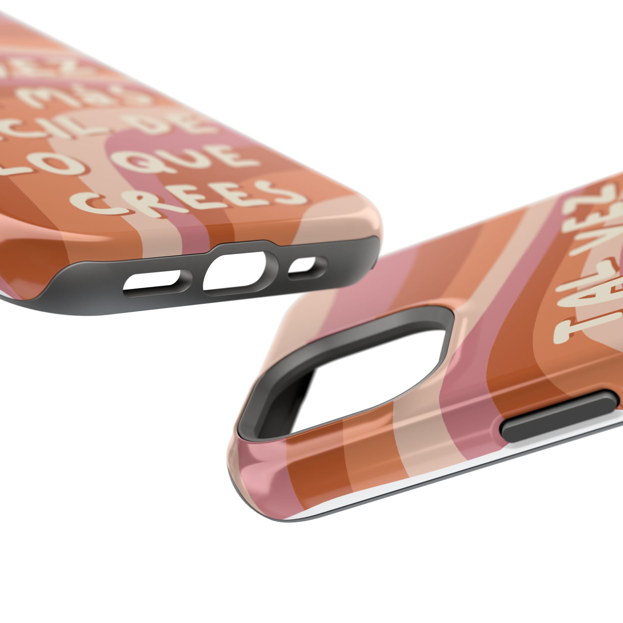 Impact-Resistant Case — "Tal vez sea más fácil de lo que crees" Retro Waves Phone Cover