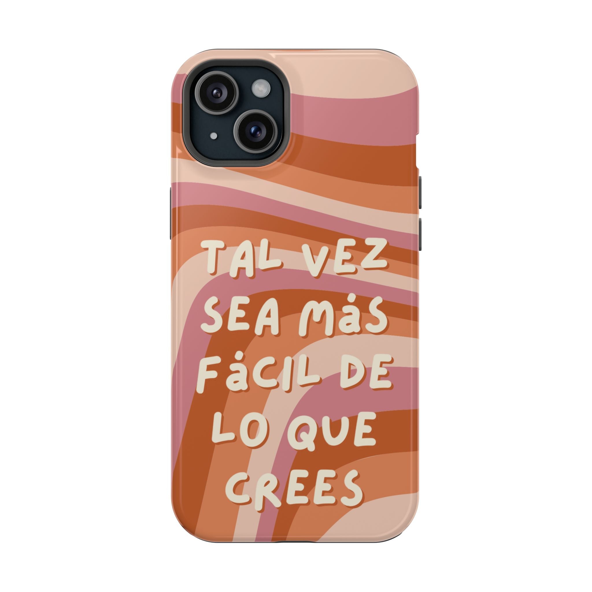 Impact-Resistant Case — "Tal vez sea más fácil de lo que crees" Retro Waves Phone Cover