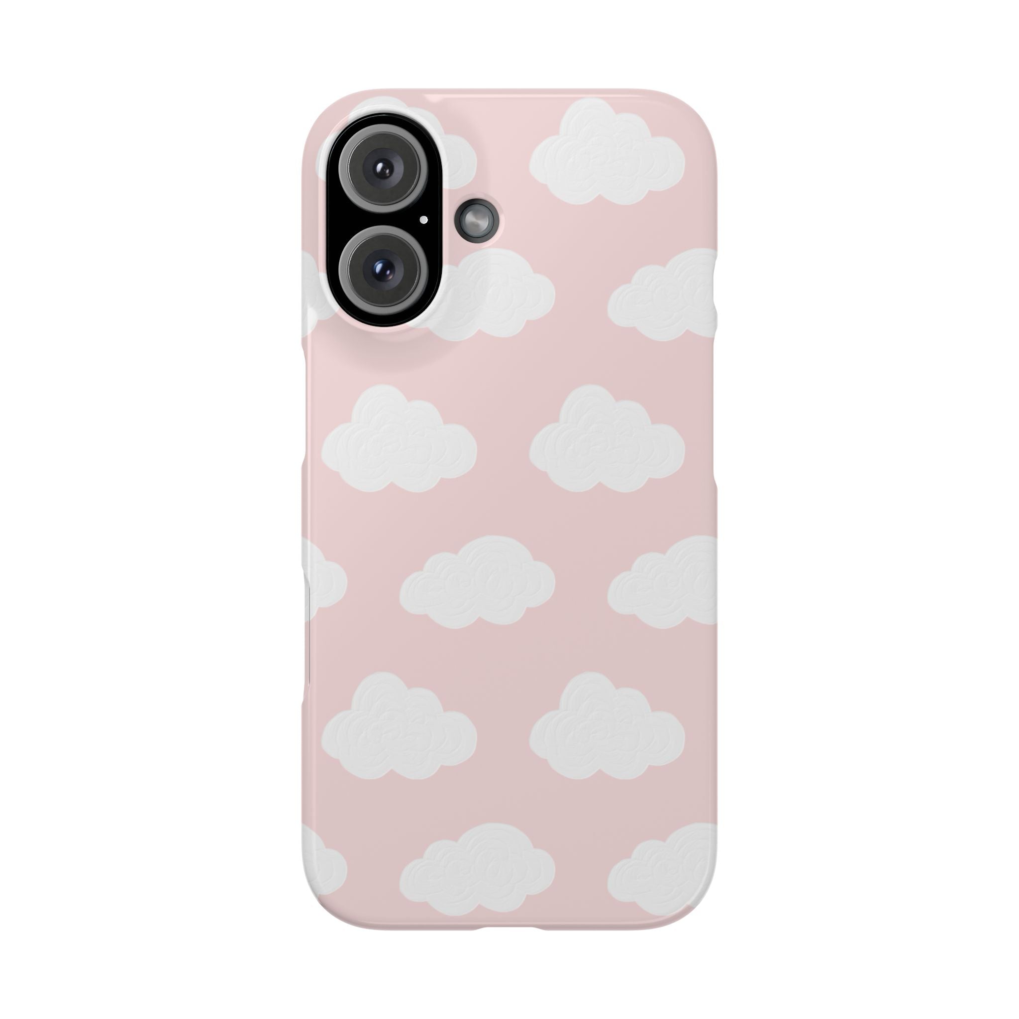 Pink Cloud Pattern Phone Case — Cute Pastel Protective Snap Case