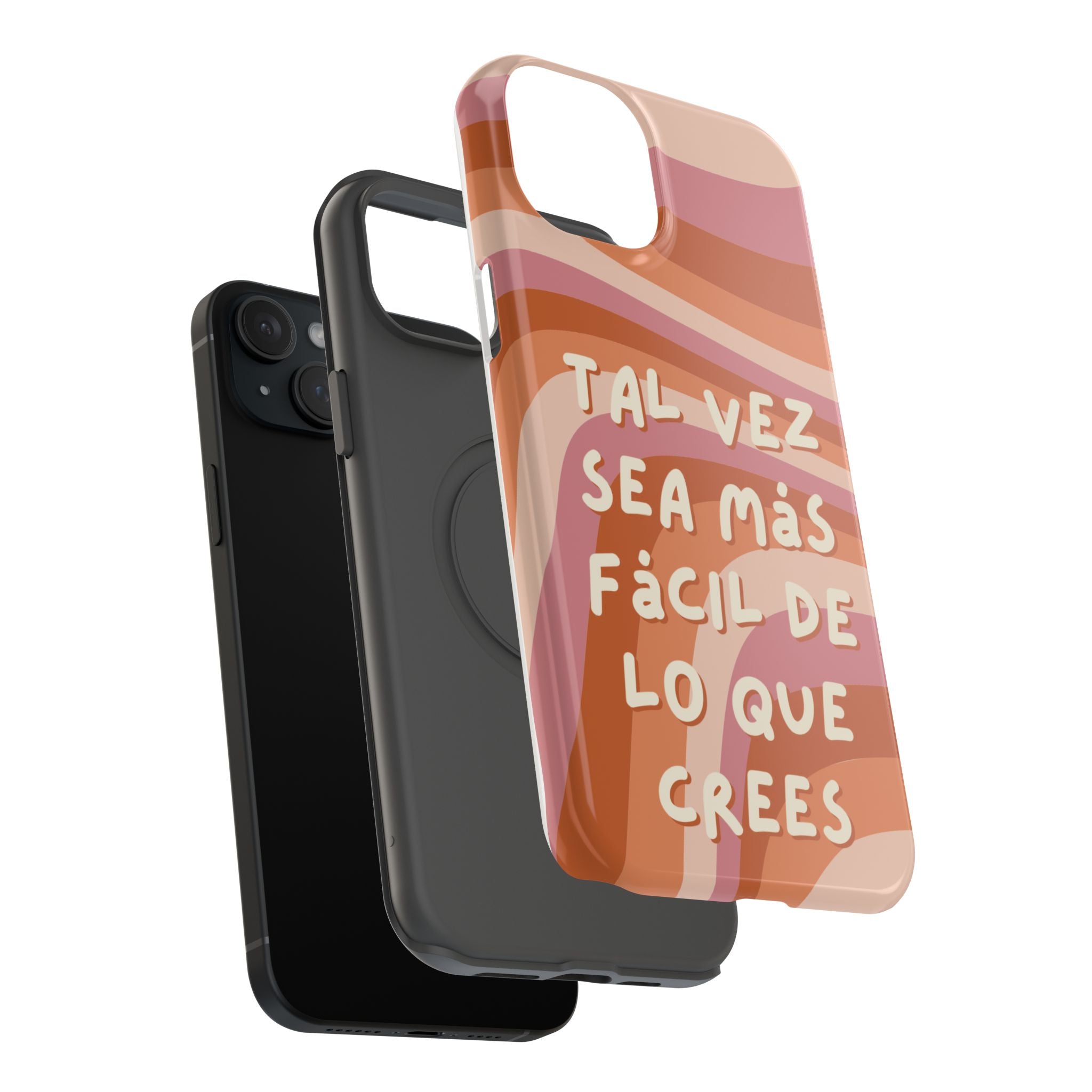 Impact-Resistant Case — "Tal vez sea más fácil de lo que crees" Retro Waves Phone Cover
