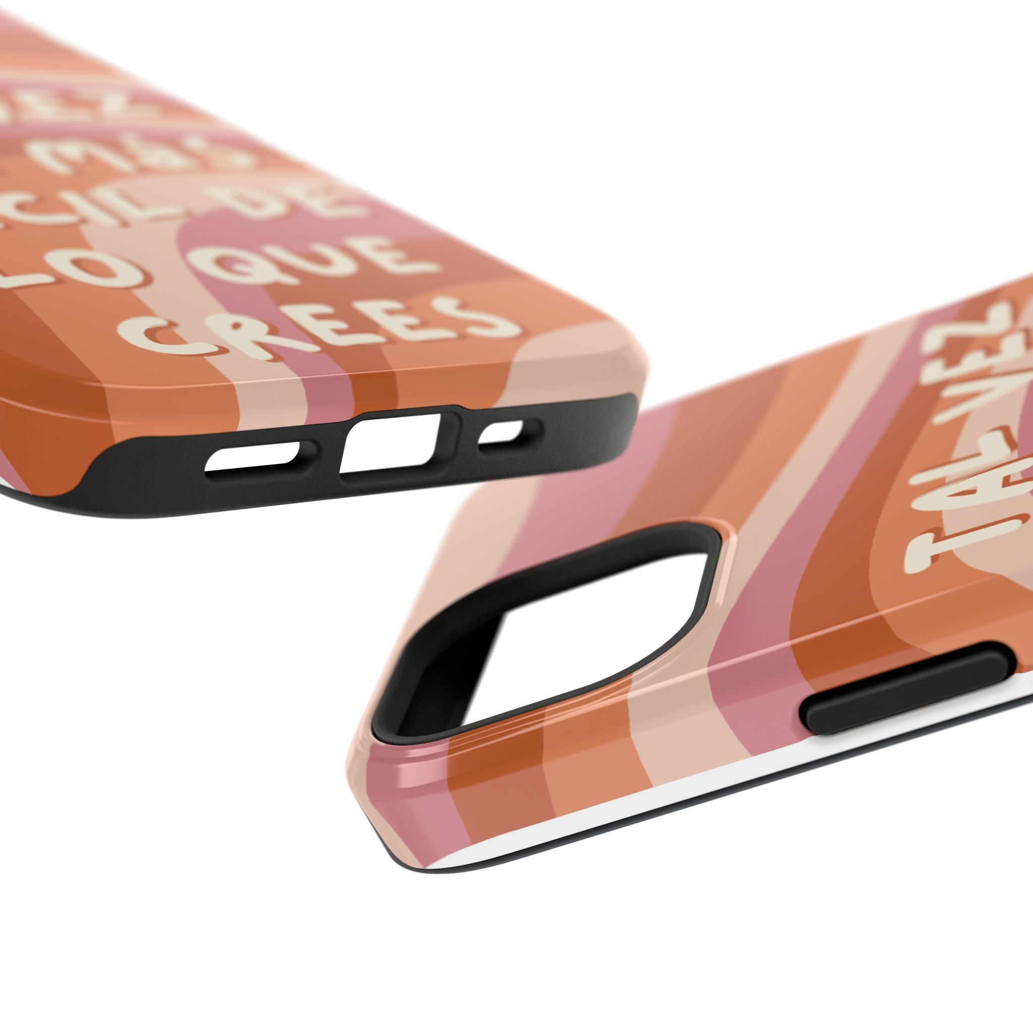 Impact-Resistant Case — "Tal vez sea más fácil de lo que crees" Retro Waves Phone Cover