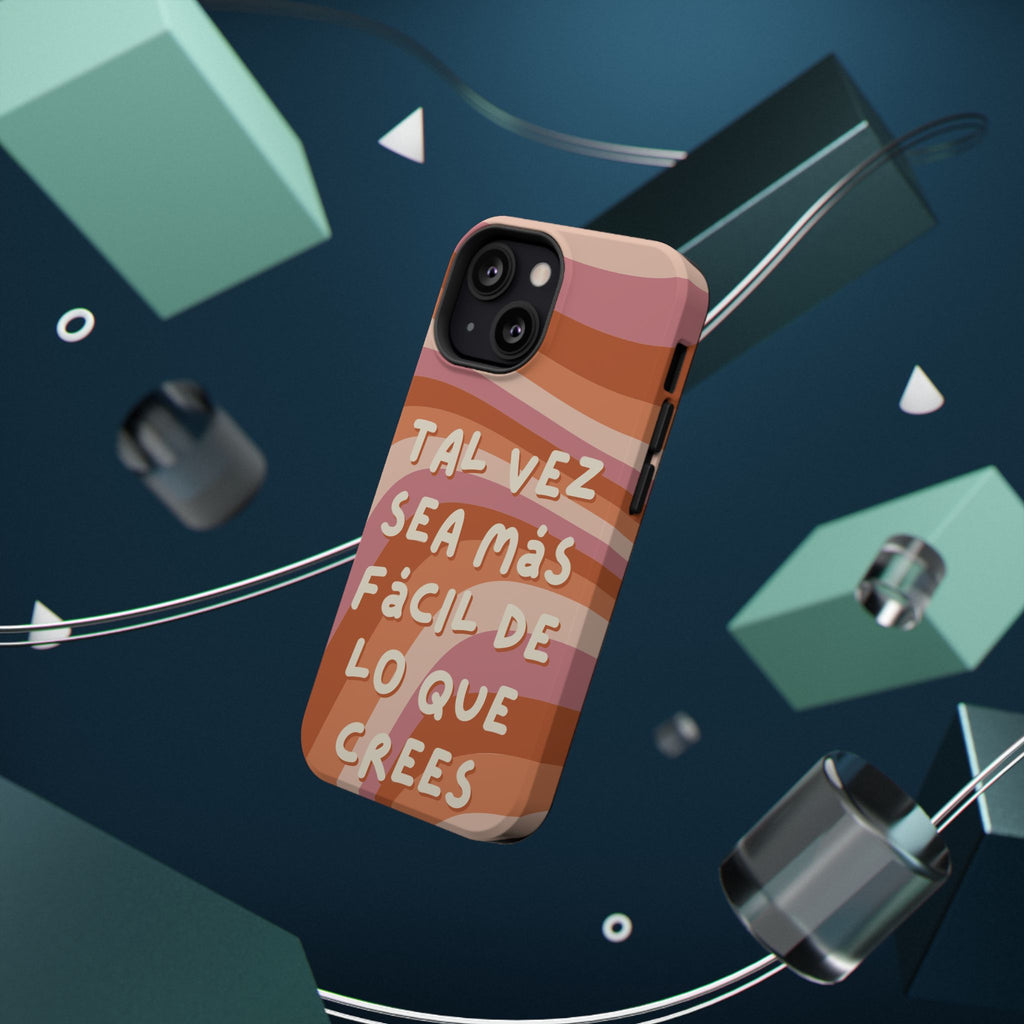 Impact-Resistant Case — "Tal vez sea más fácil de lo que crees" Retro Waves Phone Cover