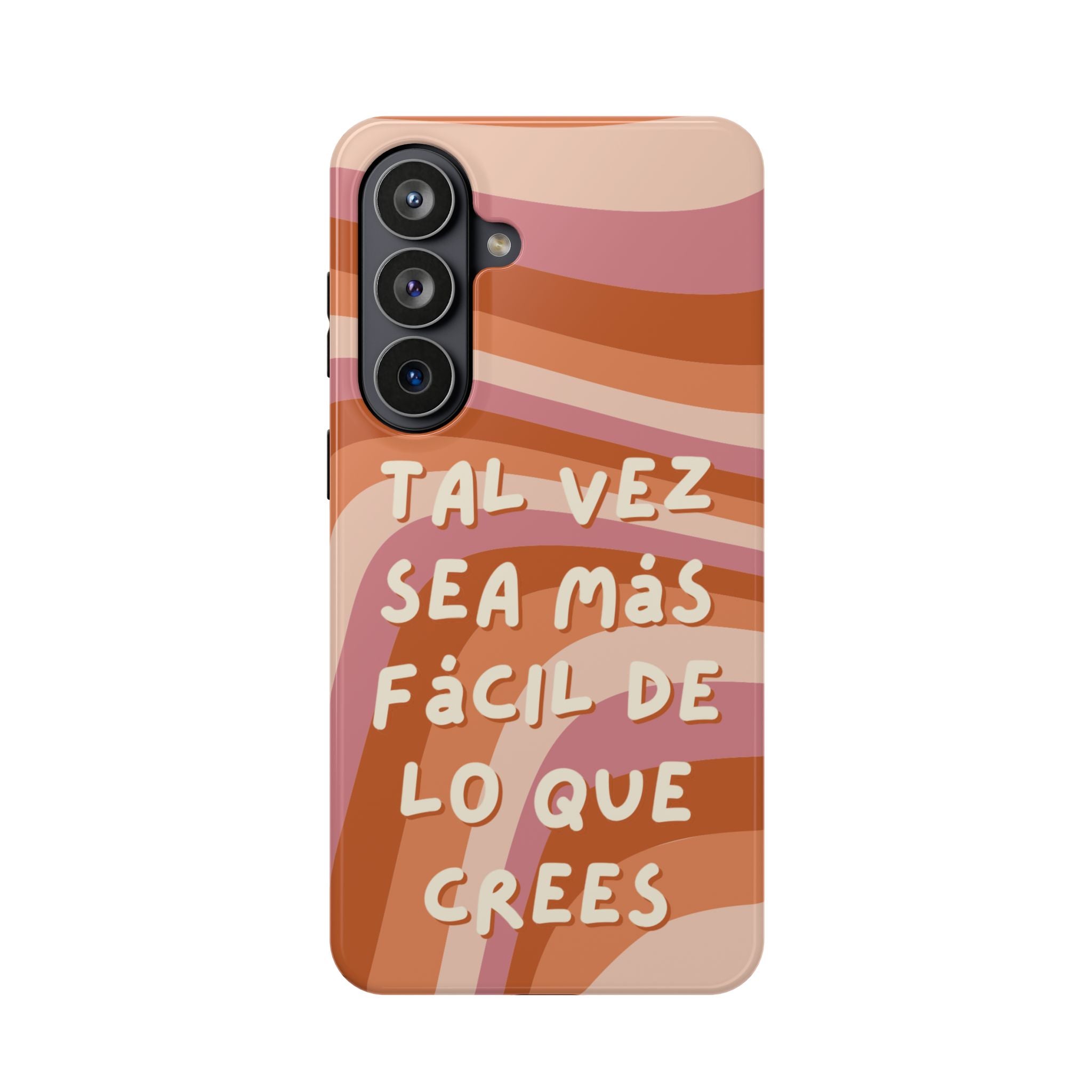 Impact-Resistant Case — "Tal vez sea más fácil de lo que crees" Retro Waves Phone Cover
