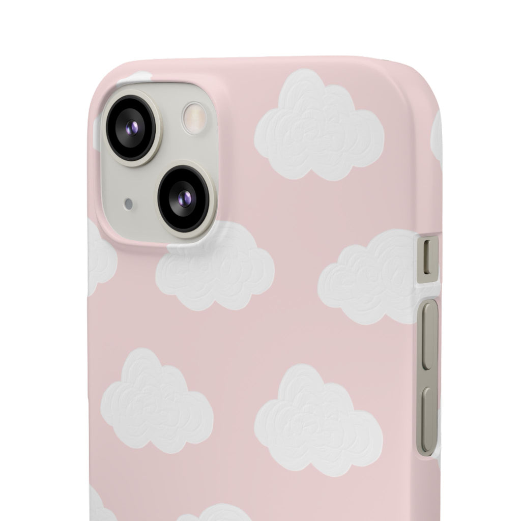 Pink Cloud Pattern Phone Case — Cute Pastel Protective Snap Case