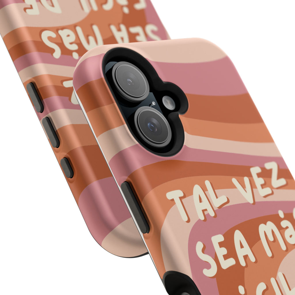 Impact-Resistant Case — "Tal vez sea más fácil de lo que crees" Retro Waves Phone Cover