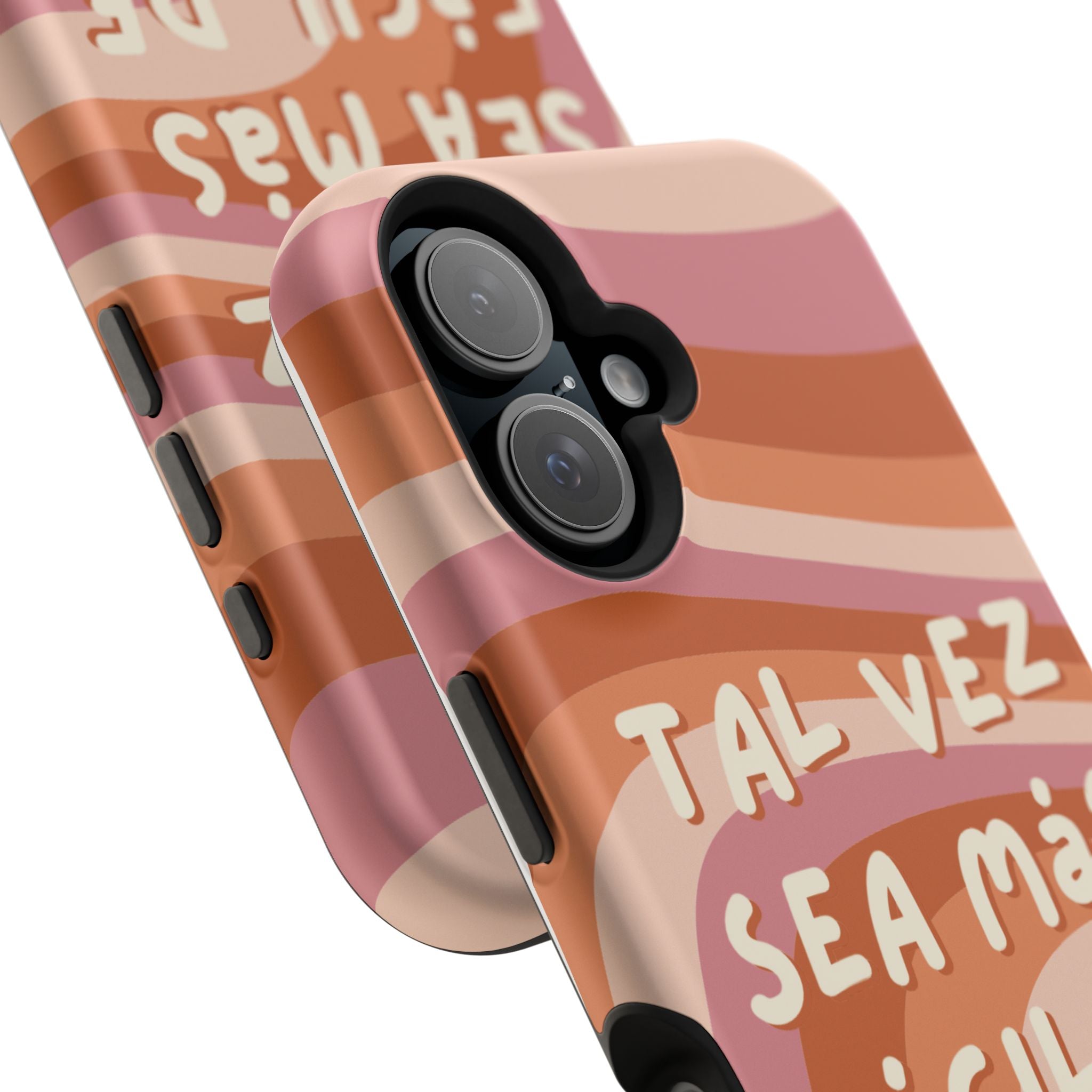 Impact-Resistant Case — "Tal vez sea más fácil de lo que crees" Retro Waves Phone Cover