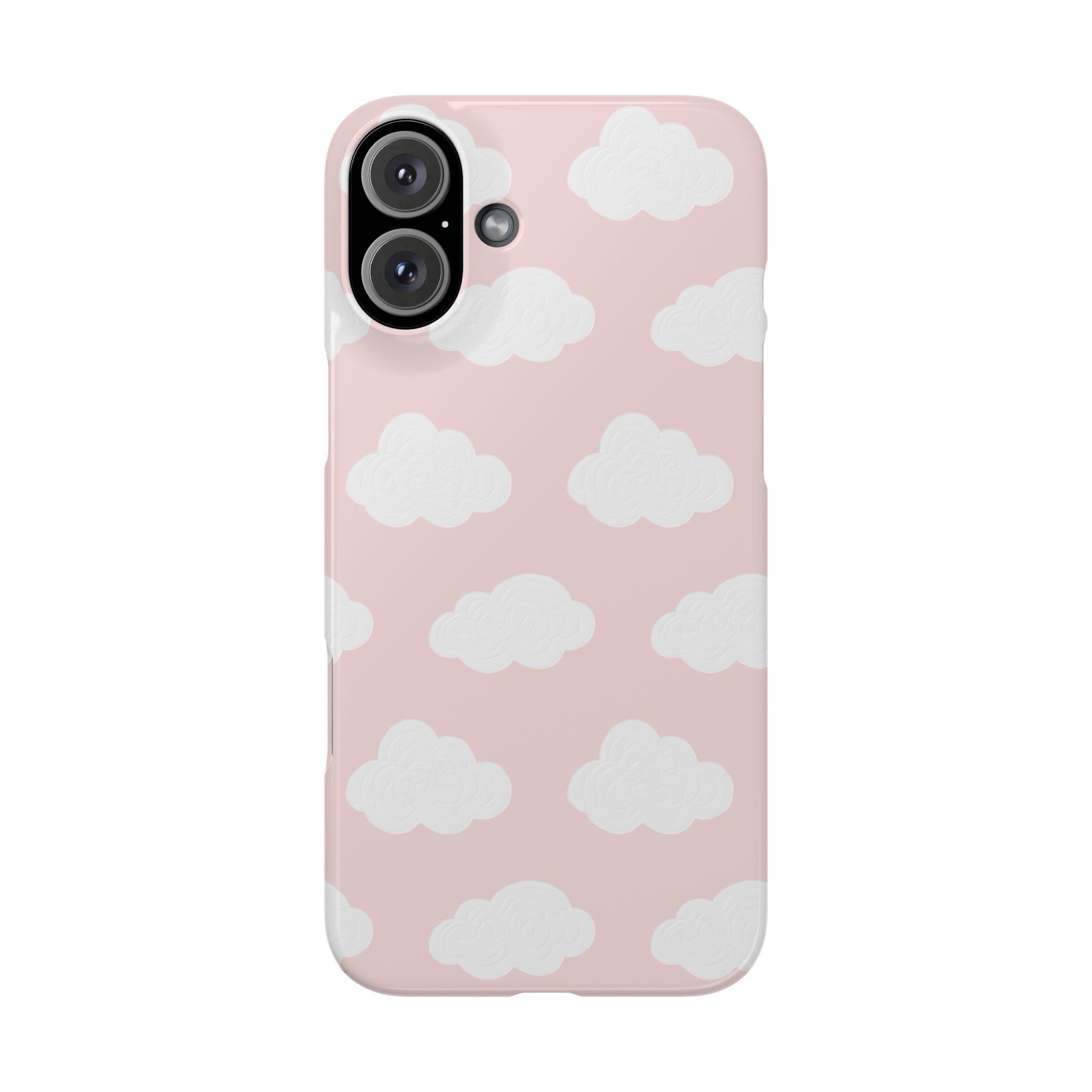 Pink Cloud Pattern Phone Case — Cute Pastel Protective Snap Case